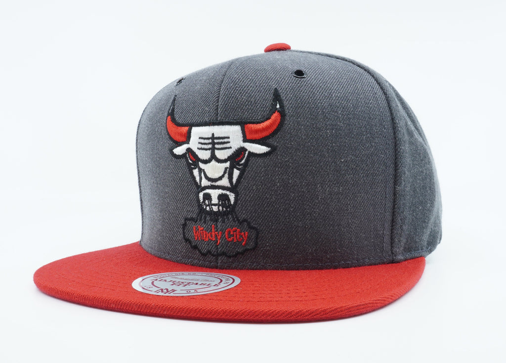[NP61Z-GTE-A-5BULLS] MENS NBA CHICAGO BULLS 2 TONE DARK HEATHER SNAPBACK