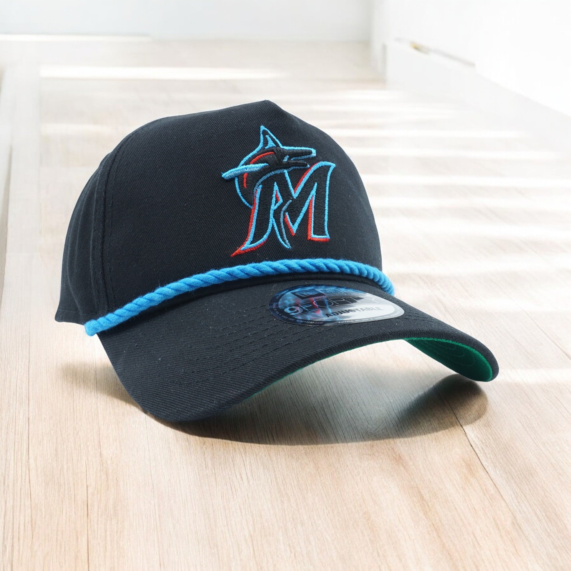 [60285984] MENS NEW ERA MLB MIAMI MARLINS 9FORTY STRING SNAPBACK - NAVY