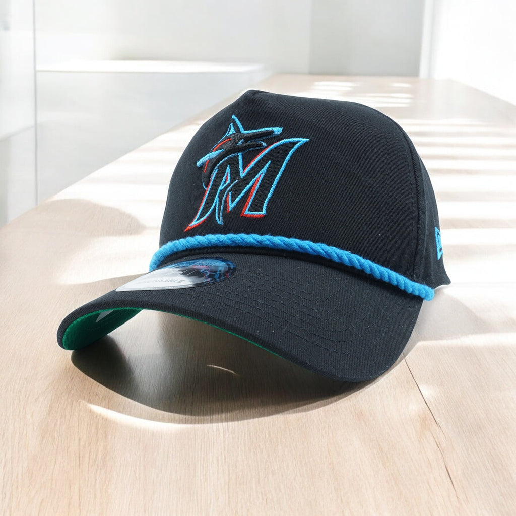 [60285984] MENS NEW ERA MLB MIAMI MARLINS 9FORTY STRING SNAPBACK - NAVY