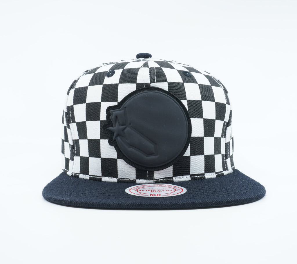[BH7A4G-GSW-WMZL] MENS NBA GOLDEN STATE WARRIORS CHECKED B&W CROW SNAPBACK