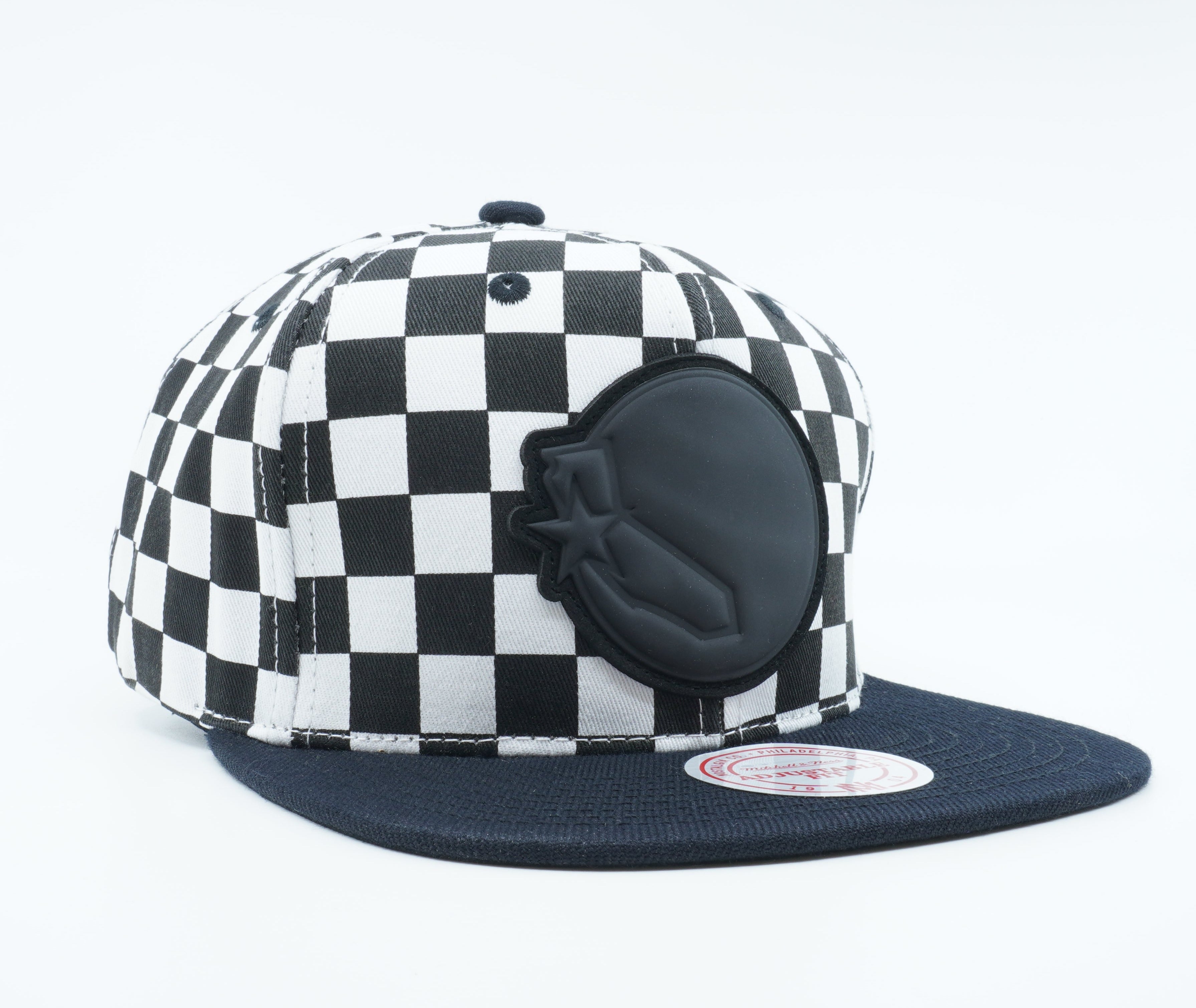 [BH7A4G-GSW-WMZL] MENS NBA GOLDEN STATE WARRIORS CHECKED B&W CROW SNAPBACK