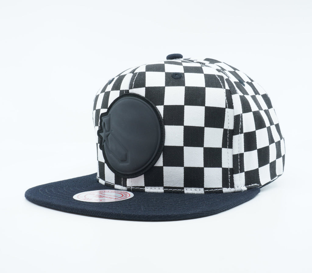 [BH7A4G-GSW-WMZL] MENS NBA GOLDEN STATE WARRIORS CHECKED B&W CROW SNAPBACK