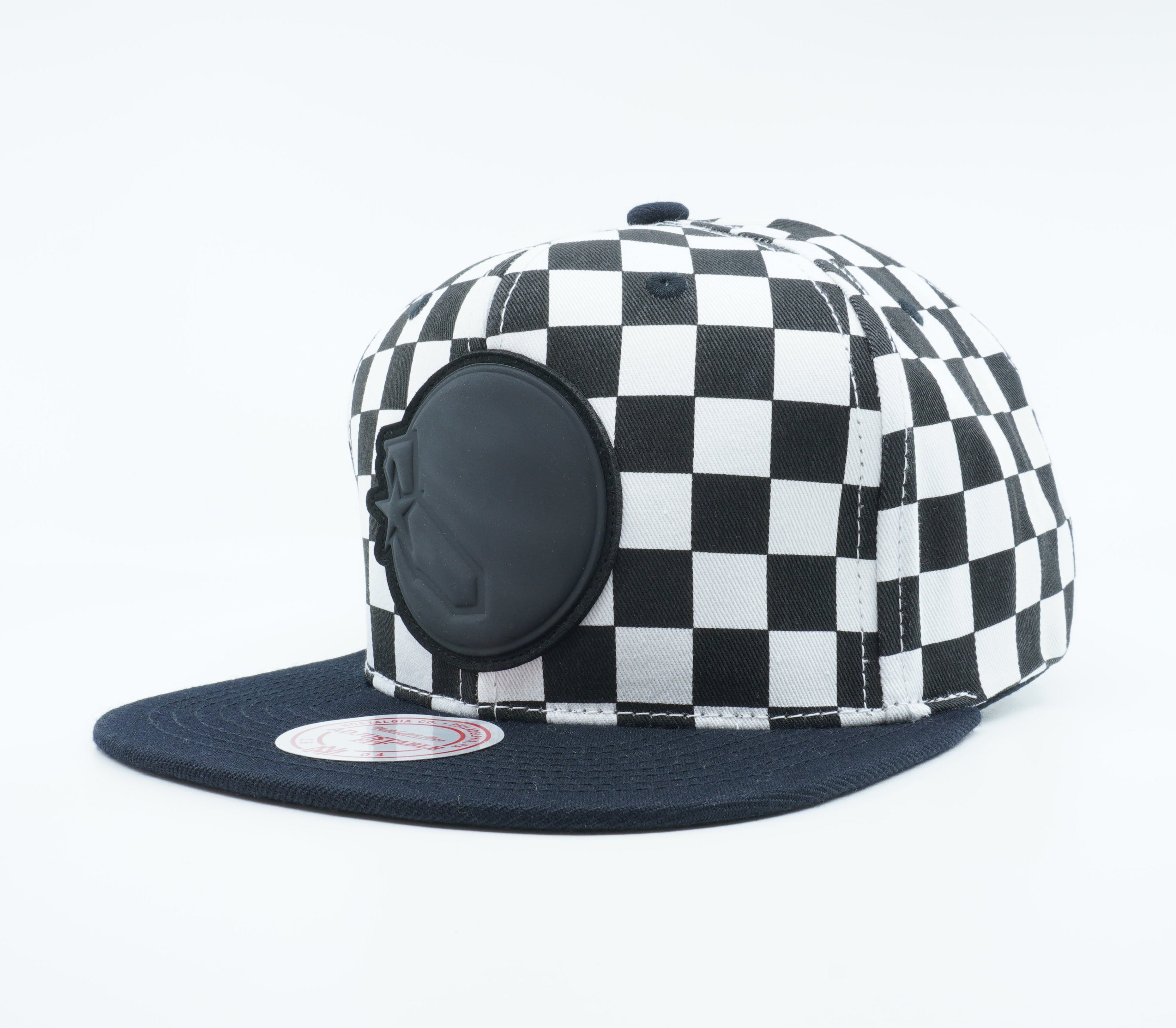 [BH7A4G-GSW-WMZL] MENS NBA GOLDEN STATE WARRIORS CHECKED B&W CROW SNAPBACK