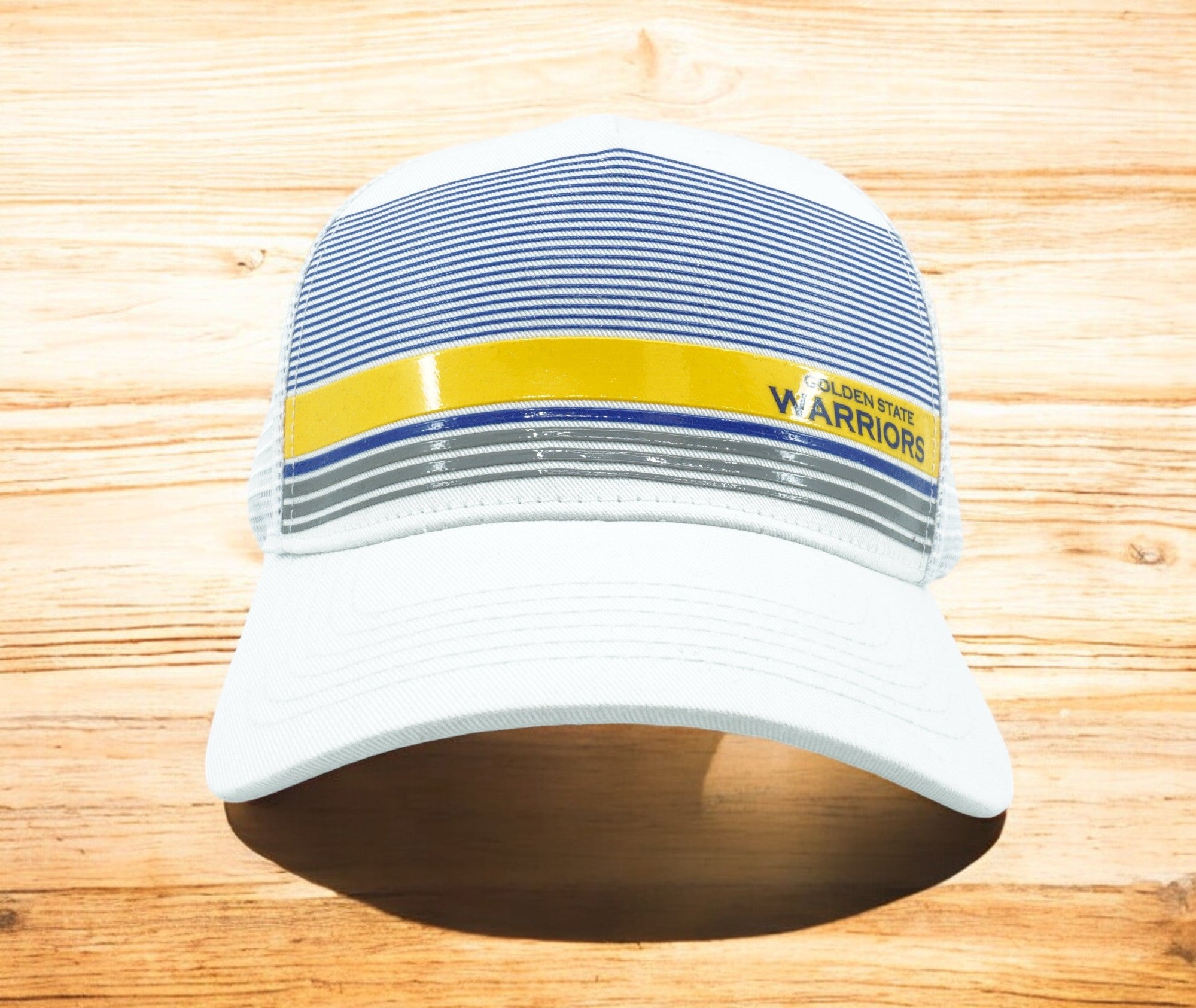 [GSWHAT-WHT] Mens NBA GOLDEN STATE WARRIORS ADJUSTABLE HAT - WHITE/BLUE