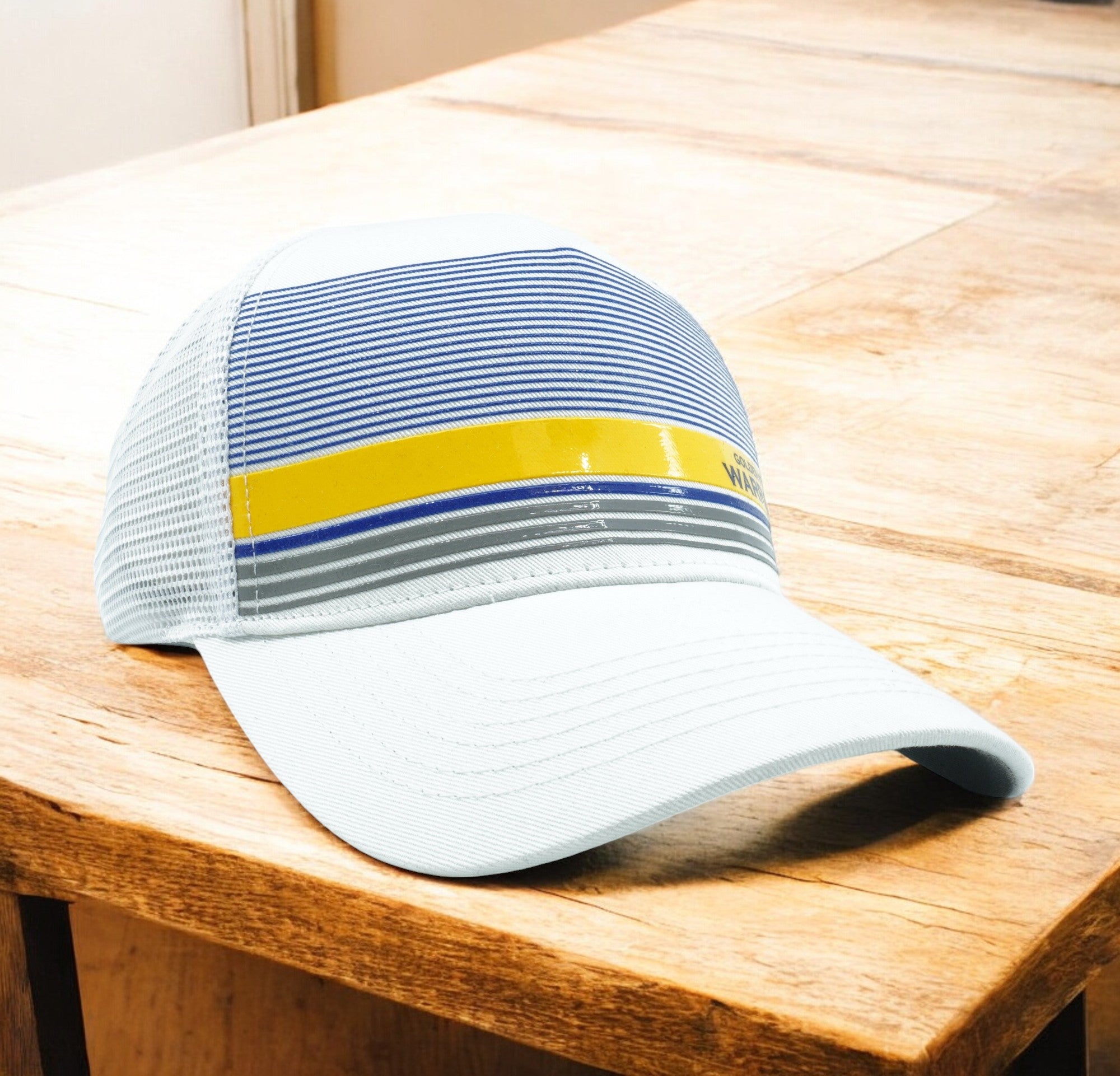 [GSWHAT-WHT] Mens NBA GOLDEN STATE WARRIORS ADJUSTABLE HAT - WHITE/BLUE