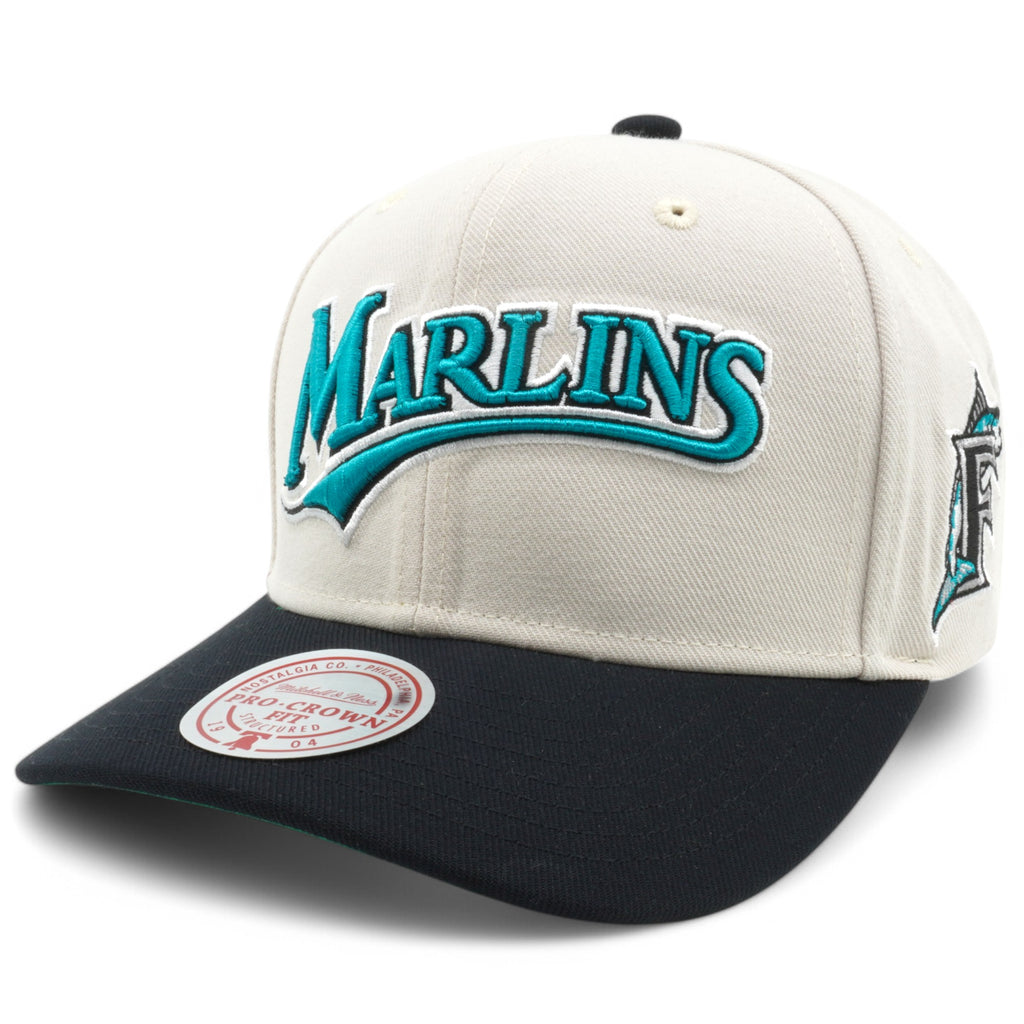 Mens Mitchell & Ness MLB OFF WORD PRO SNAPBACK COOP MARLINS