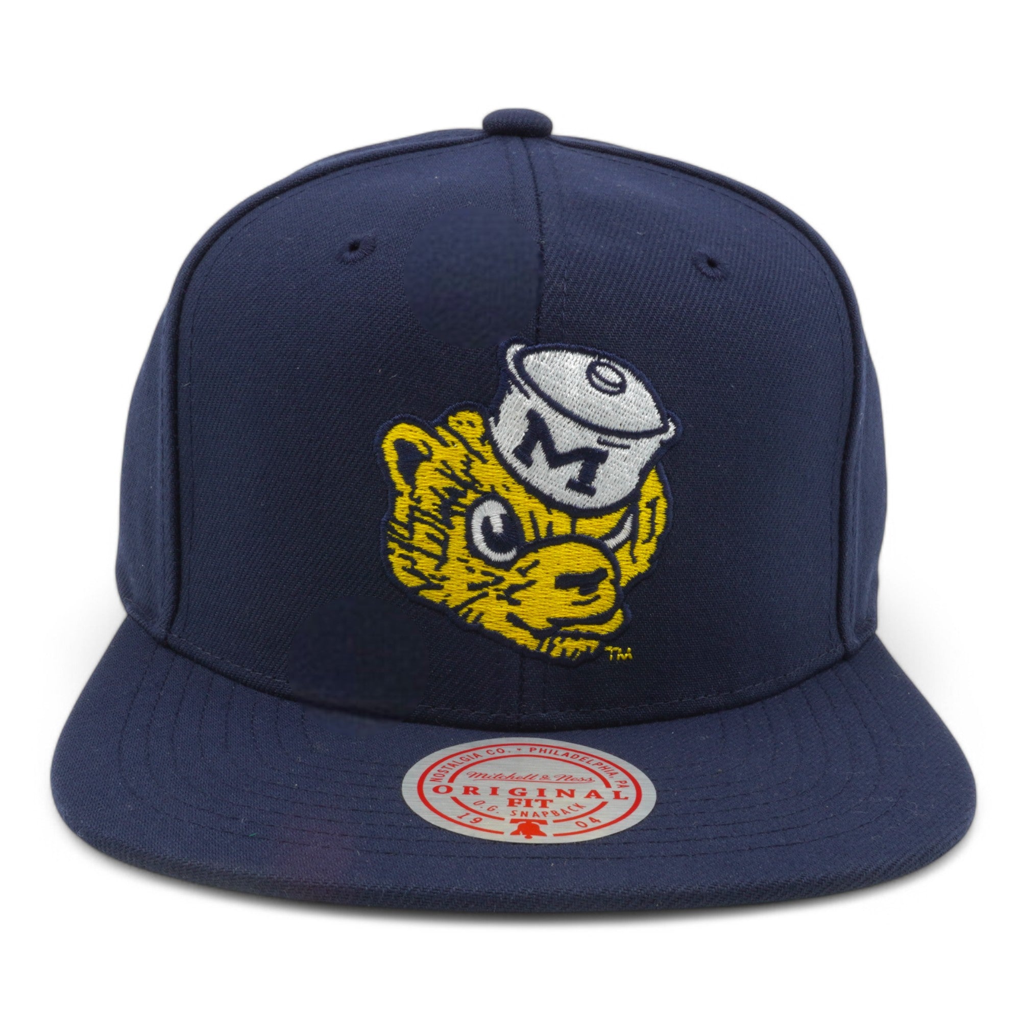 Mens Mitchell & Ness NCAA TEAM GROUND SNAPBACK MICHIGAN
