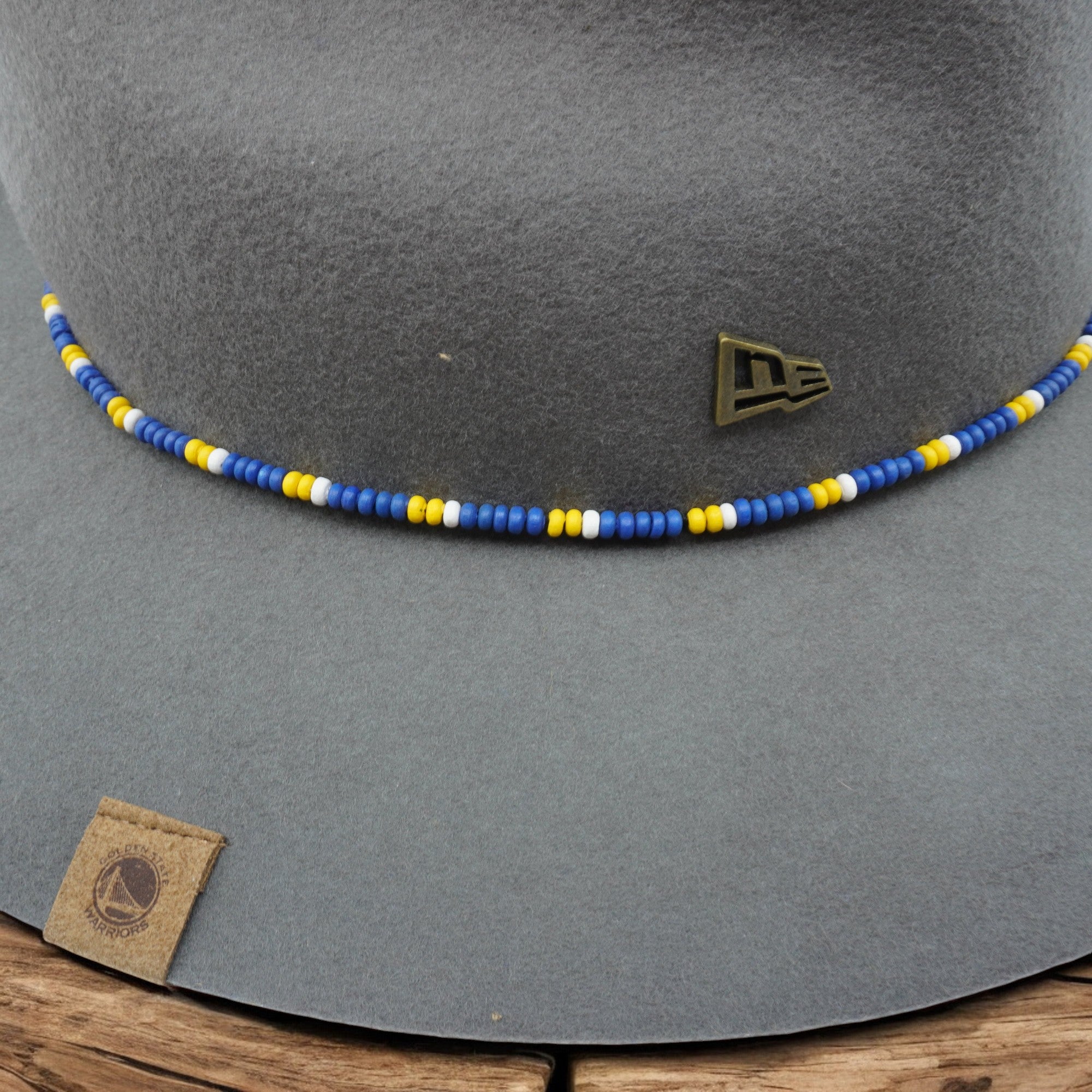 [11528798] Mens New Era NBA Golden State Warriors Beaded Brim Fedora