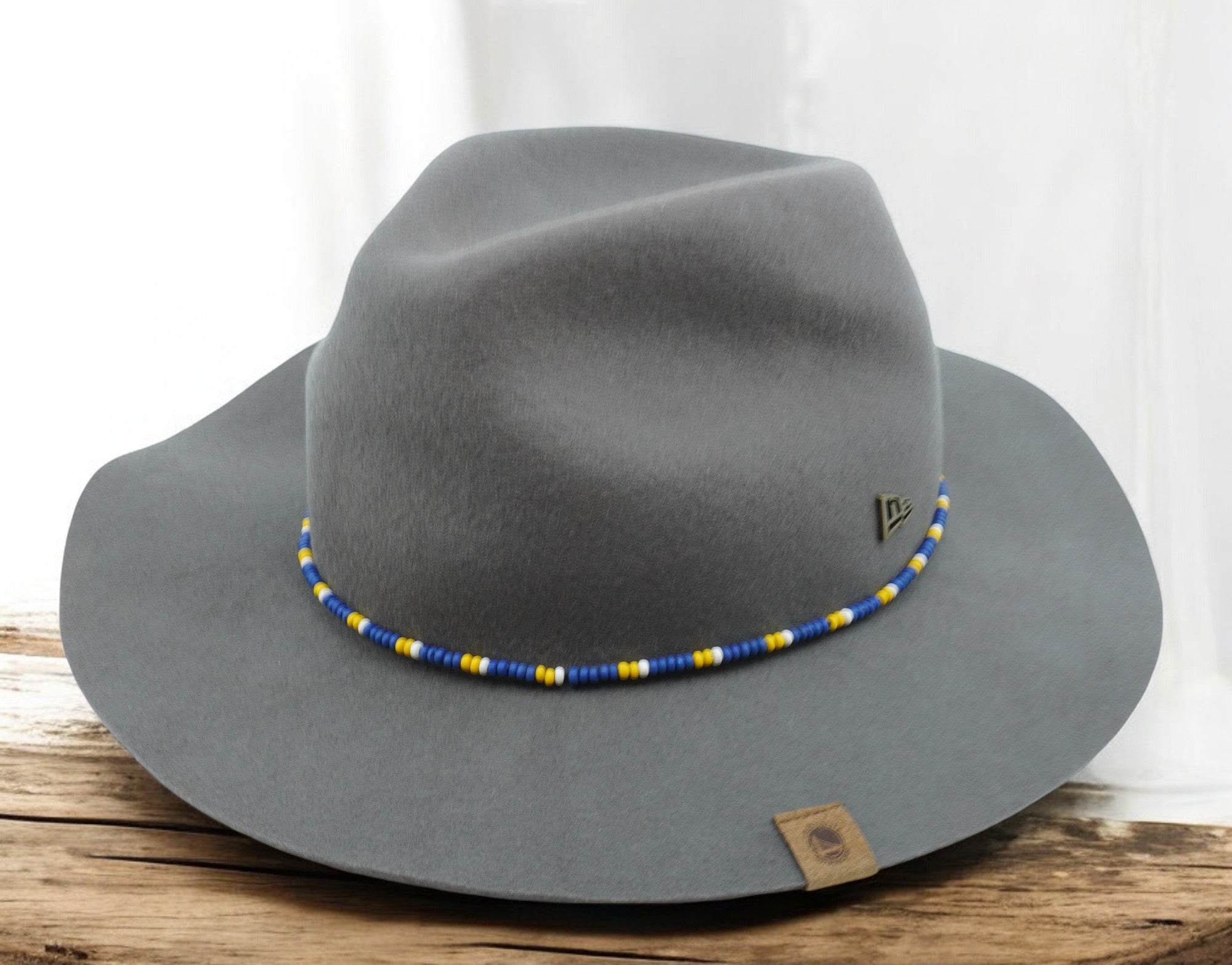 [11528798] Mens New Era NBA Golden State Warriors Beaded Brim Fedora