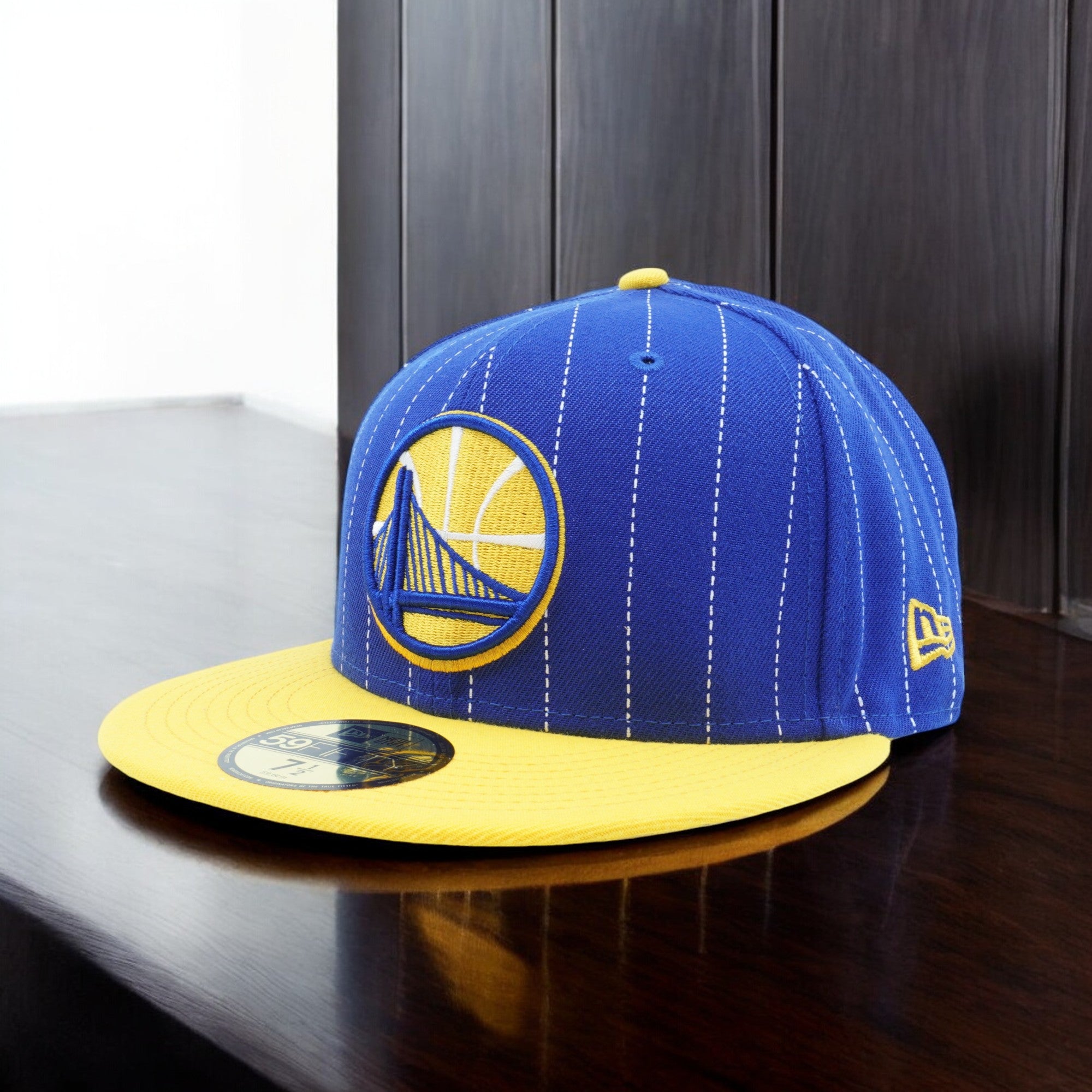 [11521180] Mens New Era NBA Golden State Warriors Pinstripe 59Fifty Fitted