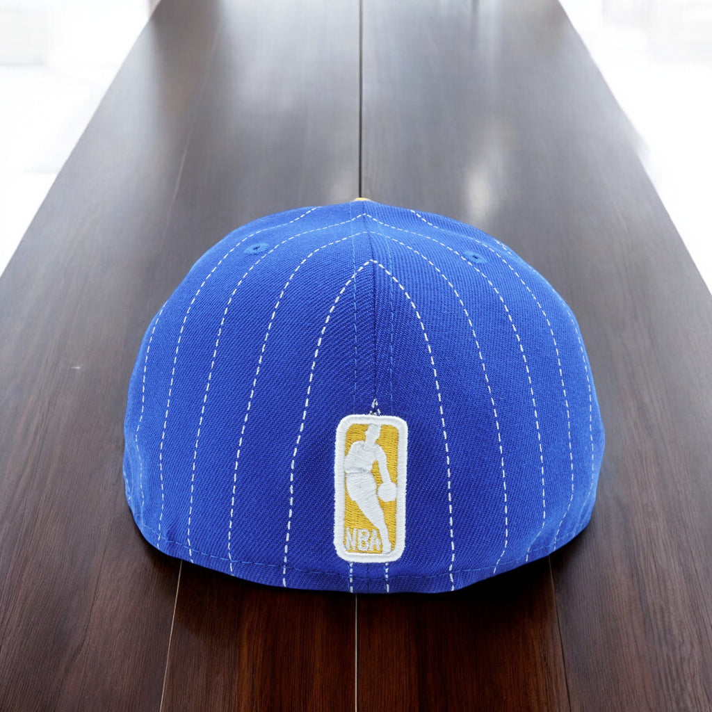 [11521180] Mens New Era NBA Golden State Warriors Pinstripe 59Fifty Fitted