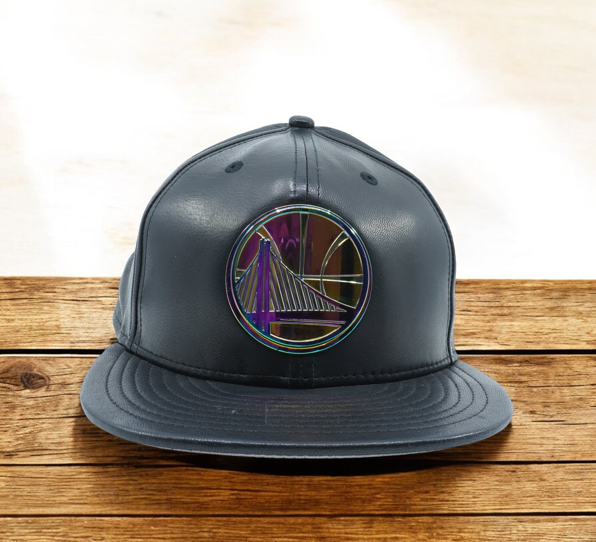 [11380631] Mens New Era NBA Golden State Warriors Deluxe Leather 59Fifty Fitted
