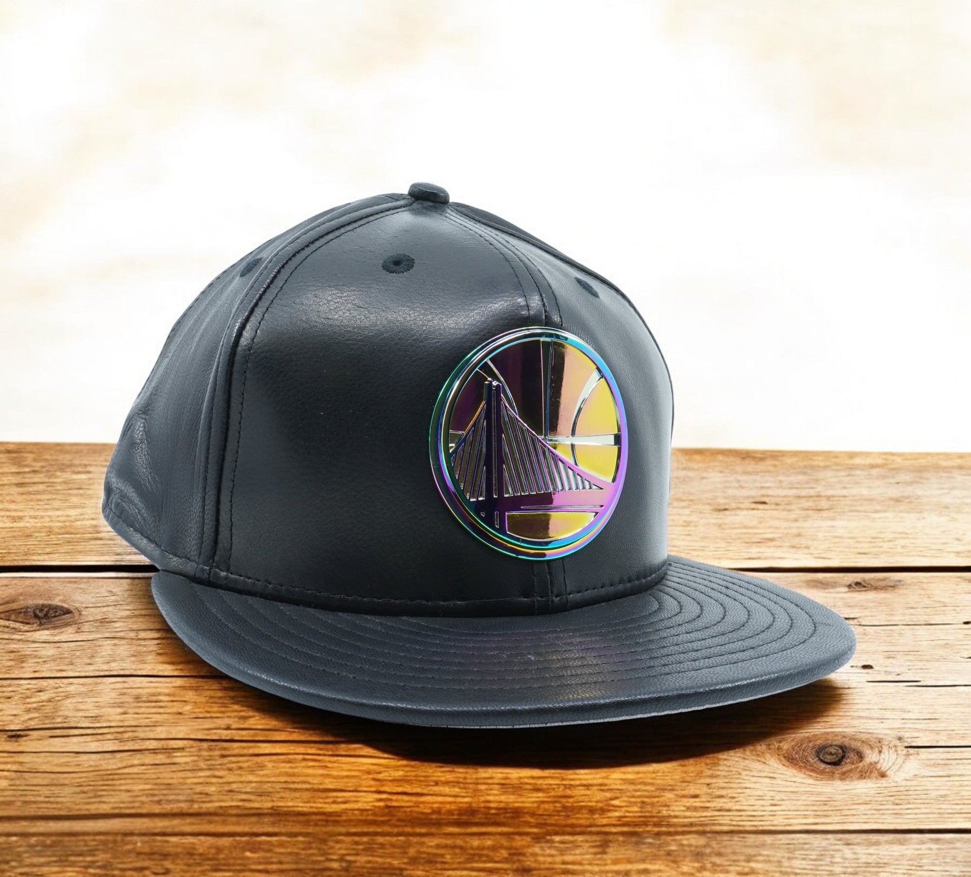 [11380631] Mens New Era NBA Golden State Warriors Deluxe Leather 59Fifty Fitted