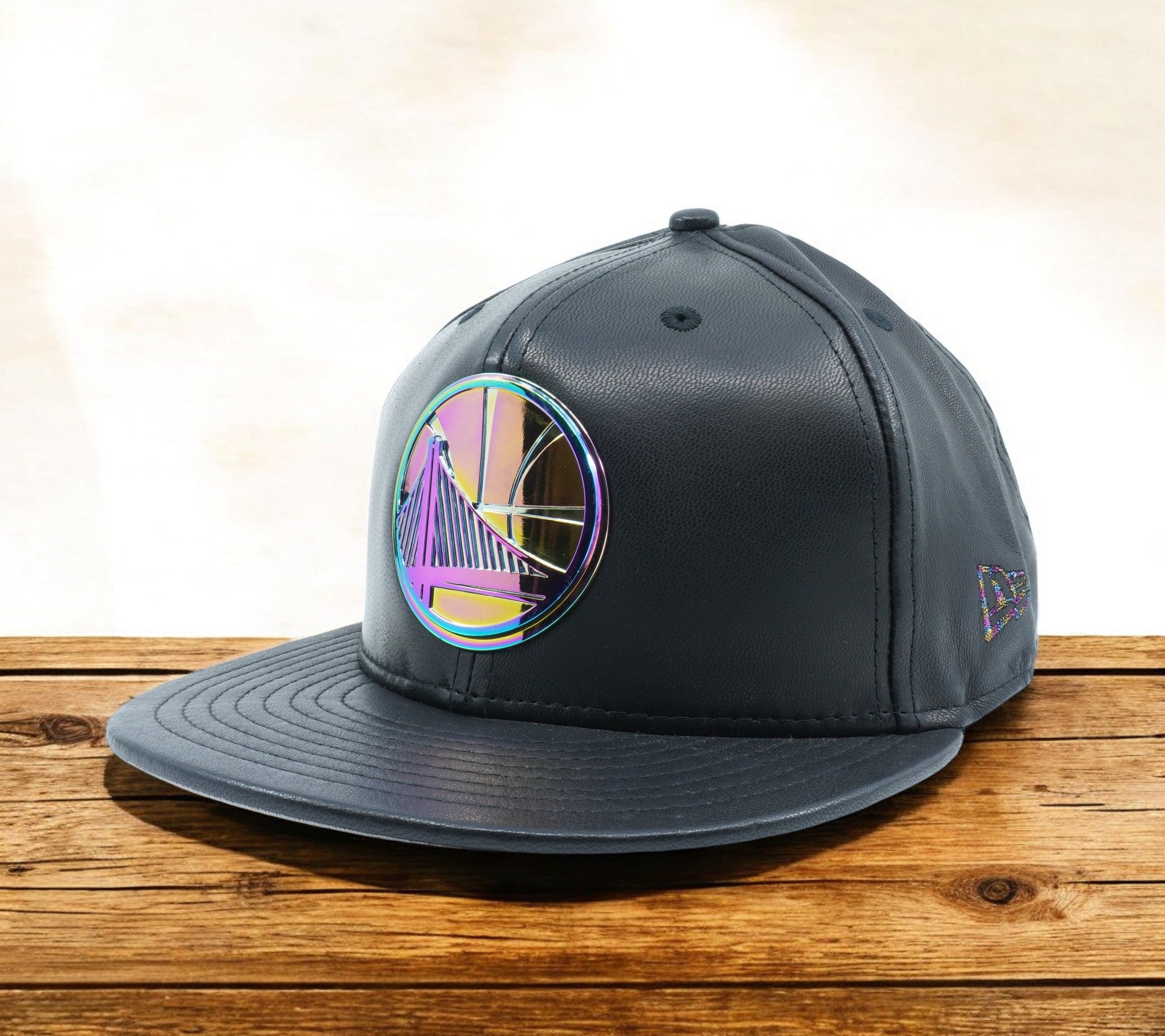 [11380631] Mens New Era NBA Golden State Warriors Deluxe Leather 59Fifty Fitted