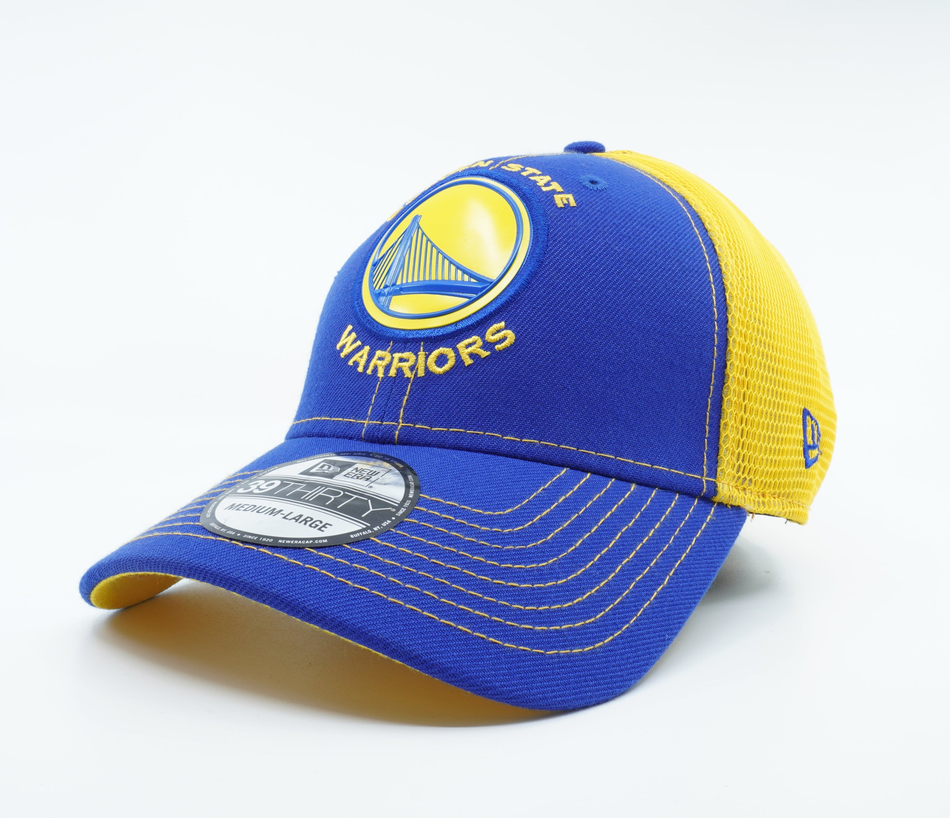 [11820248] Mens New Era NBA Golden State Warriors Fan Mesh 39Thirty Fitted