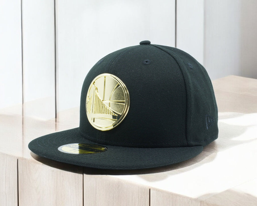[80569916] Mens New Era NBA Golden State Warriors Golden Finish Logo 59Fifty