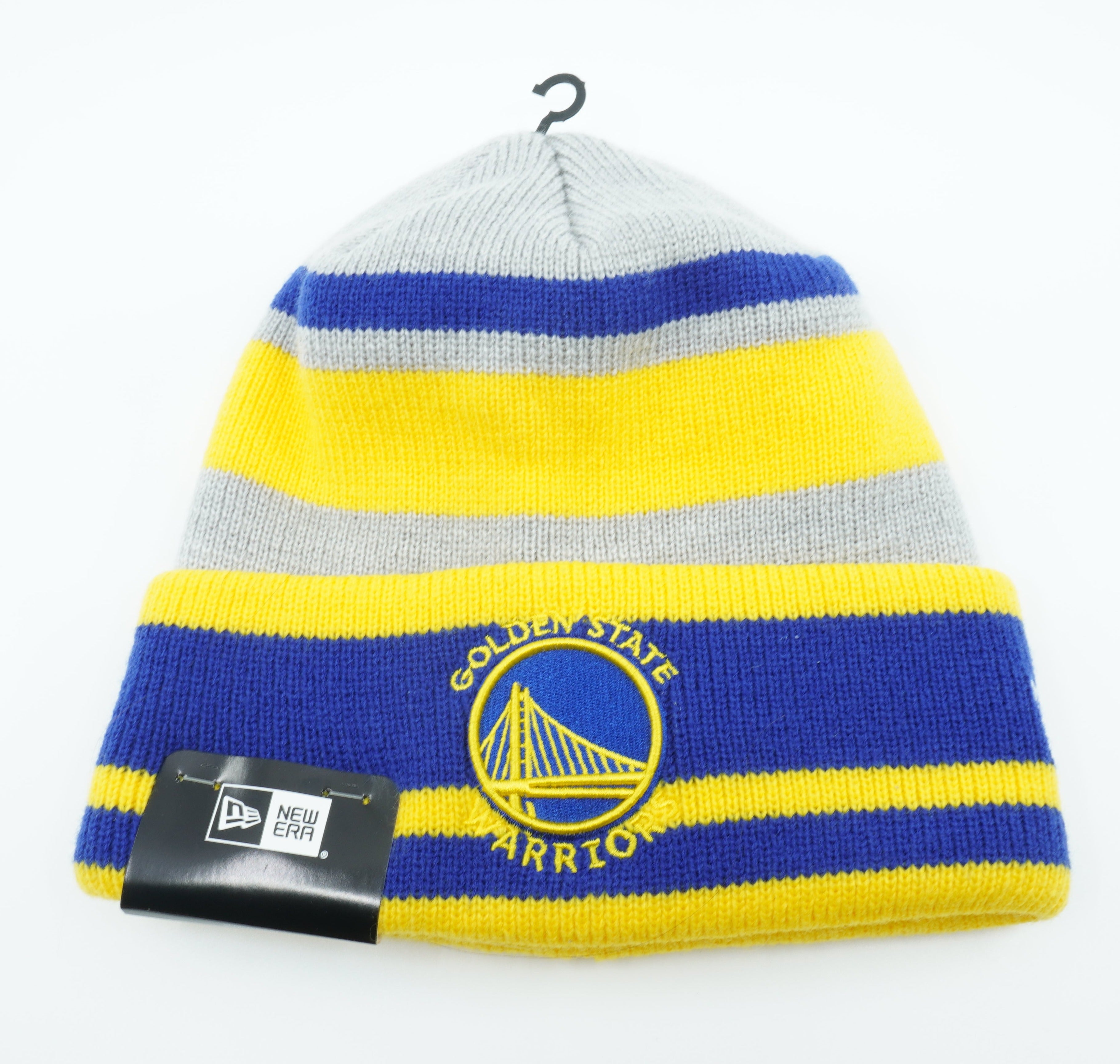 [IT-0575395] Mens New Era NBA GS WARRIORS KNIT GRAY LAYER BEANIE - YELLOW/BLUE