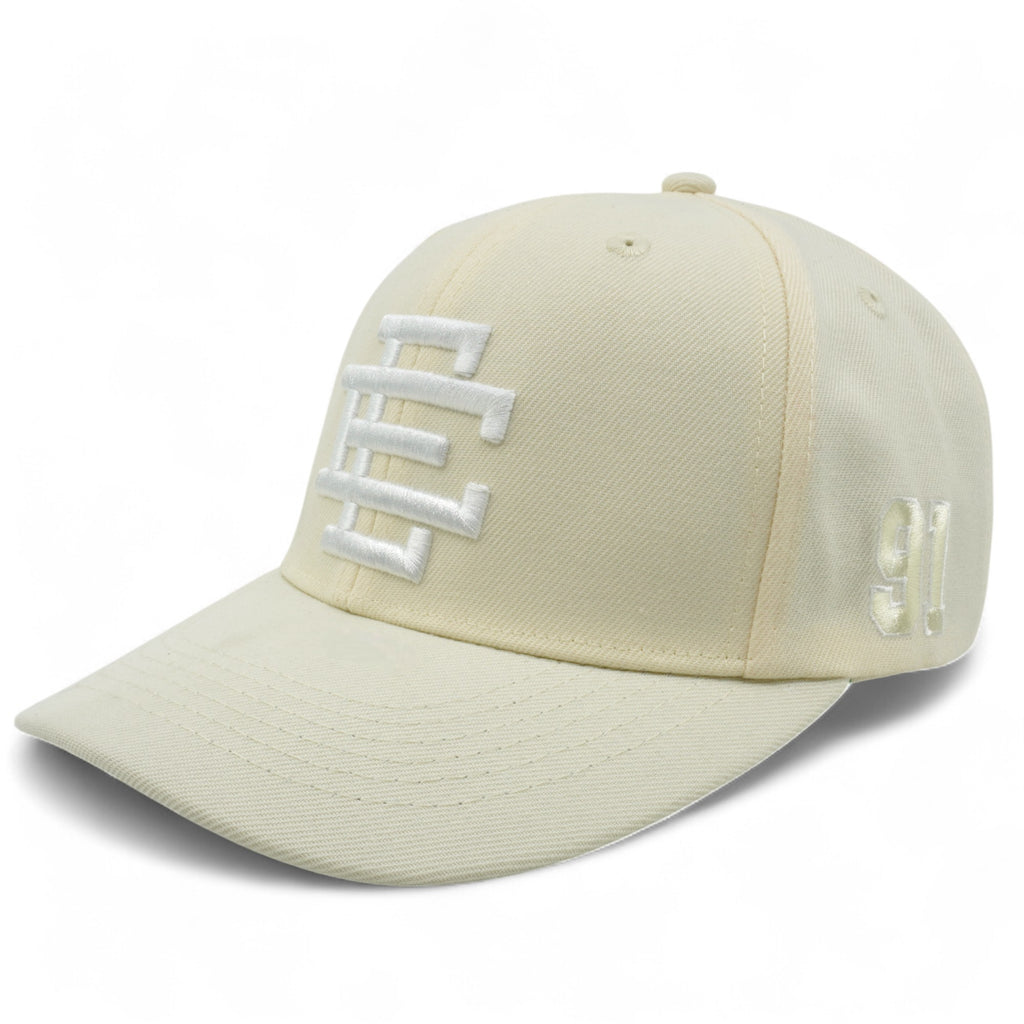 [CA912COT-CRMWHT-ADJ] MENS ERIC EMANUEL EE 6 PANEL STRUCTURED SNAPBACK
