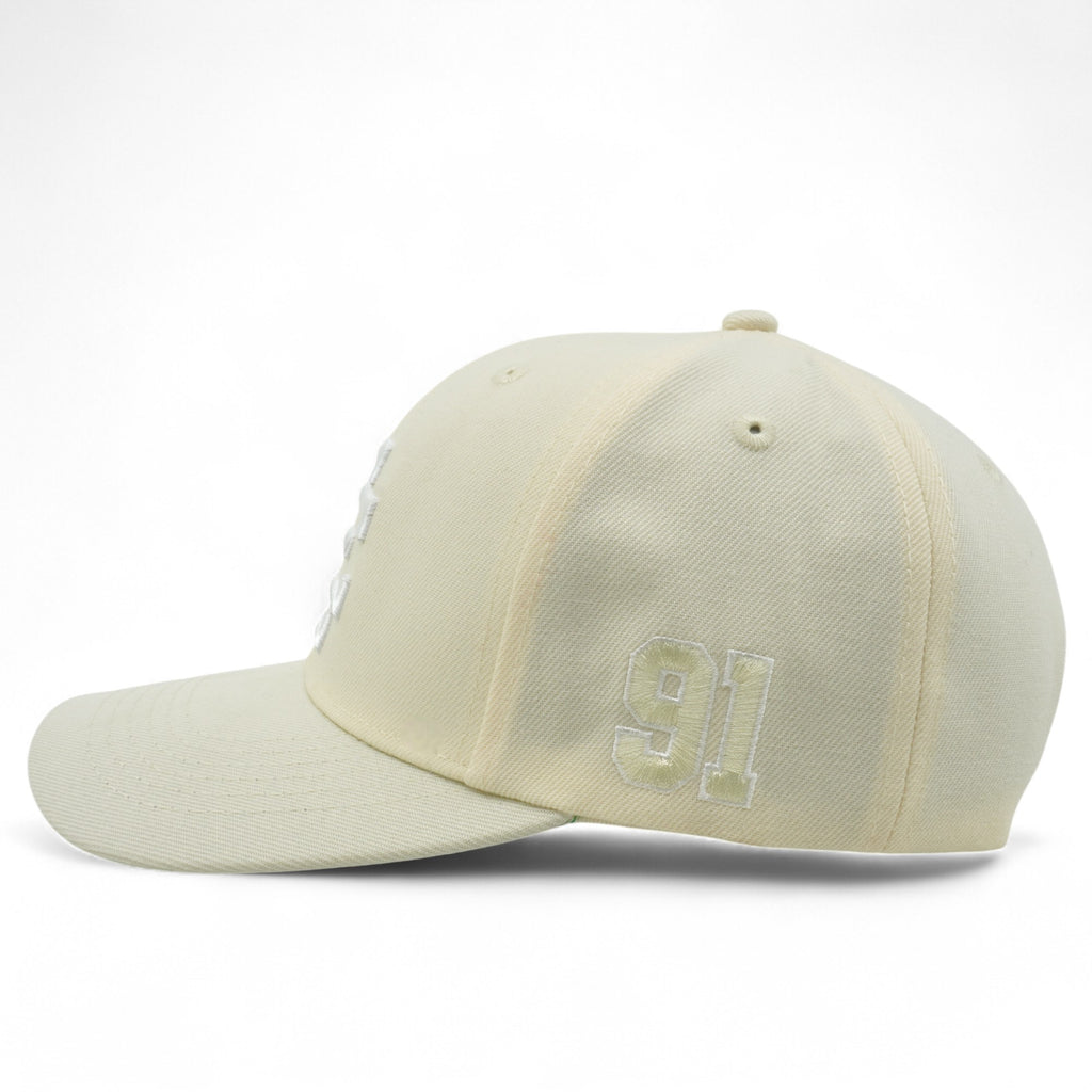 [CA912COT-CRMWHT-ADJ] MENS ERIC EMANUEL EE 6 PANEL STRUCTURED SNAPBACK