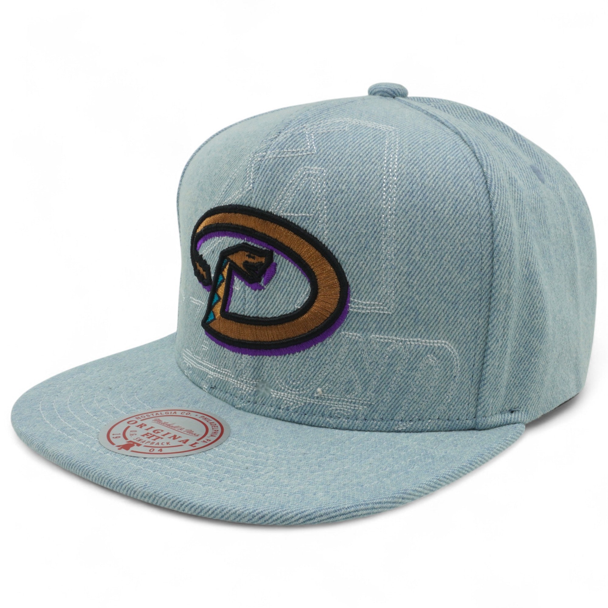 MENS MITCHELL & NESS MLB DENIM STITCHER SNAPBACK COOP DIAMONDBACKS