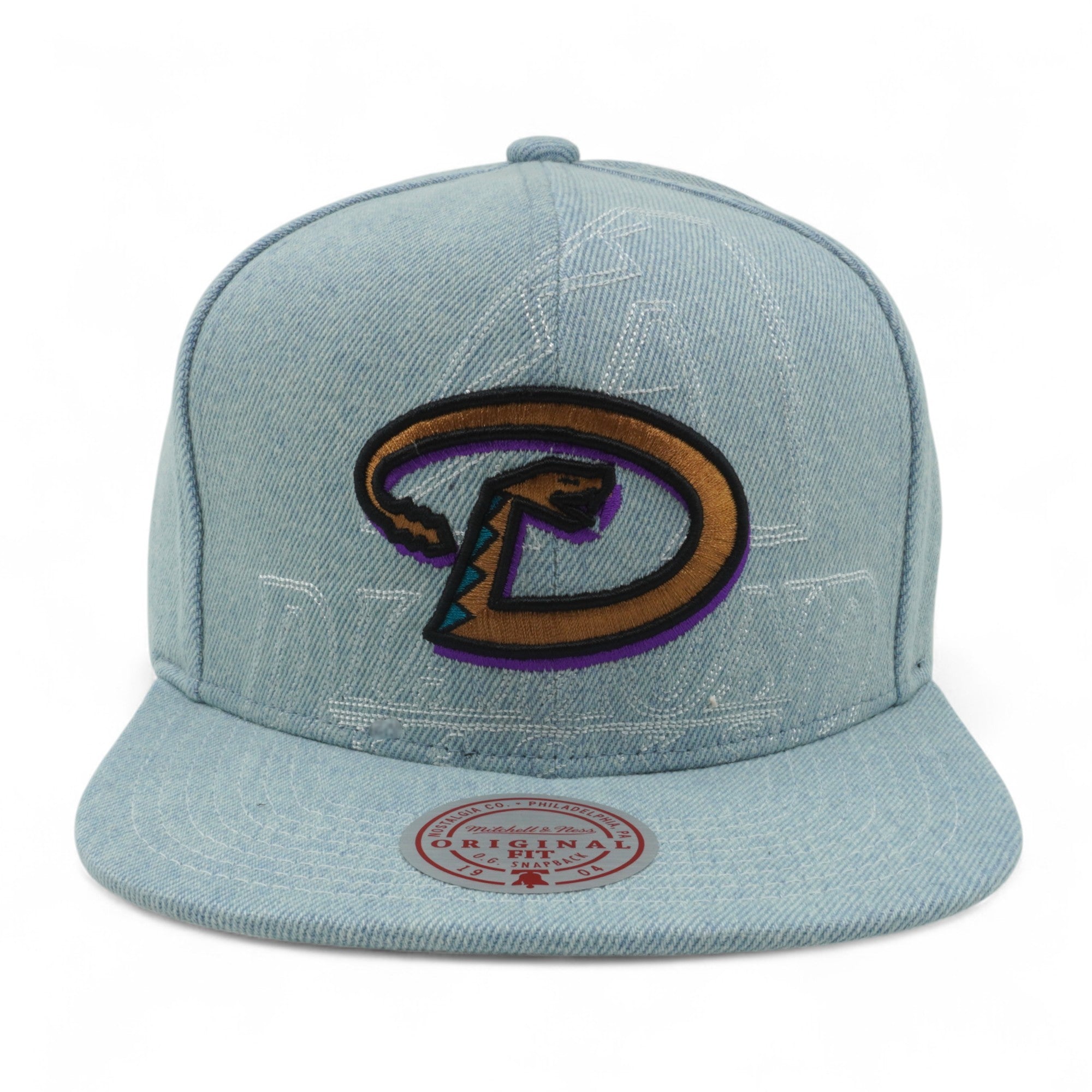 MENS MITCHELL & NESS MLB DENIM STITCHER SNAPBACK COOP DIAMONDBACKS