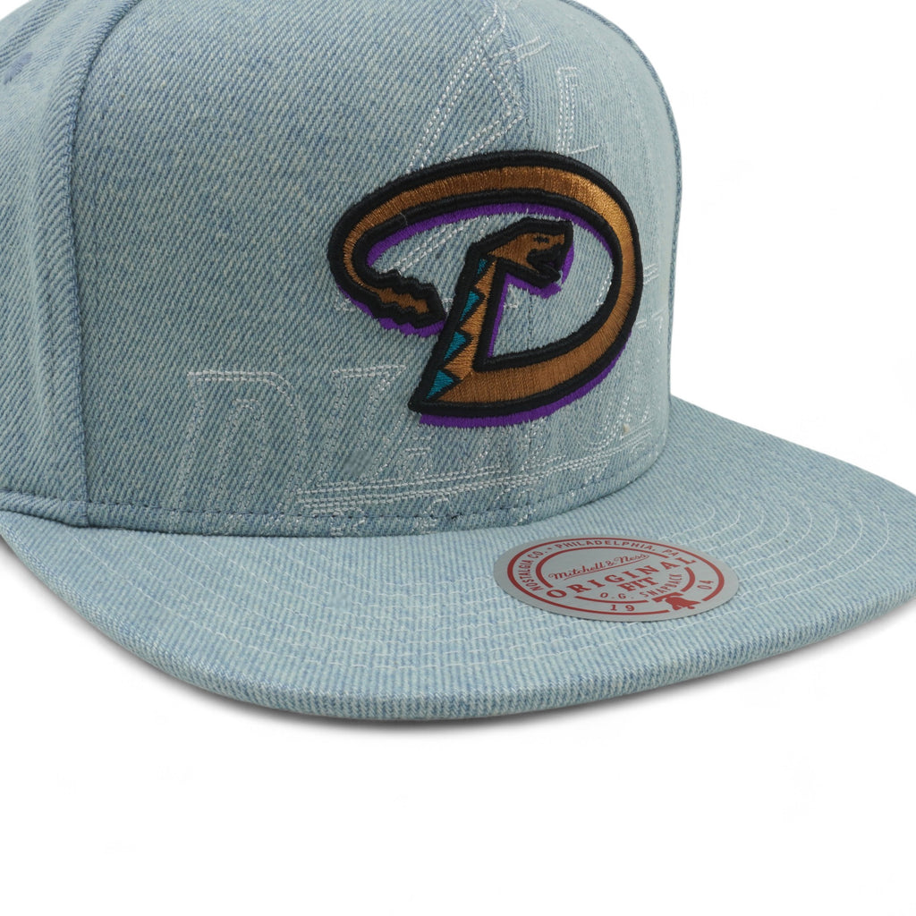MENS MITCHELL & NESS MLB DENIM STITCHER SNAPBACK COOP DIAMONDBACKS