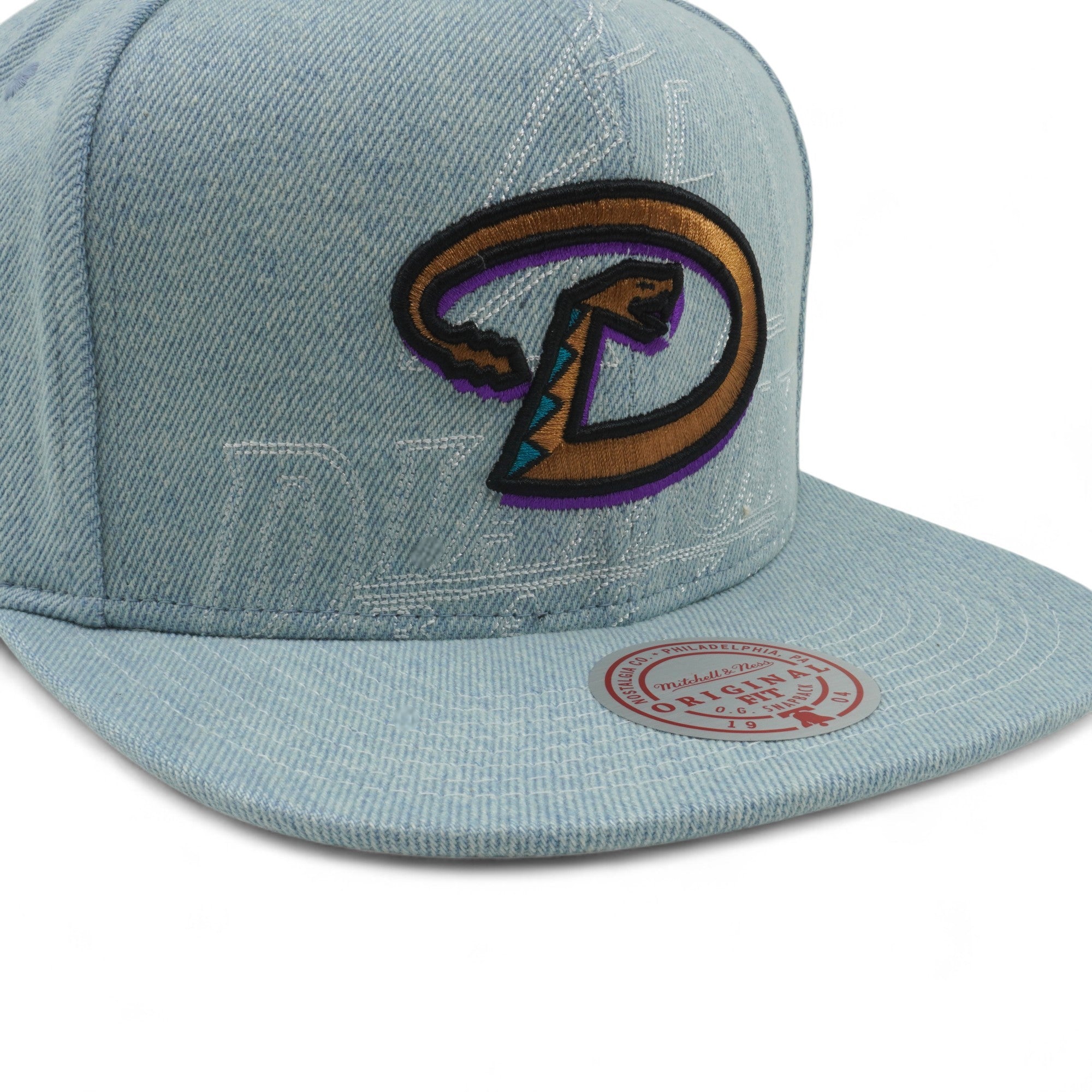 MENS MITCHELL & NESS MLB DENIM STITCHER SNAPBACK COOP DIAMONDBACKS