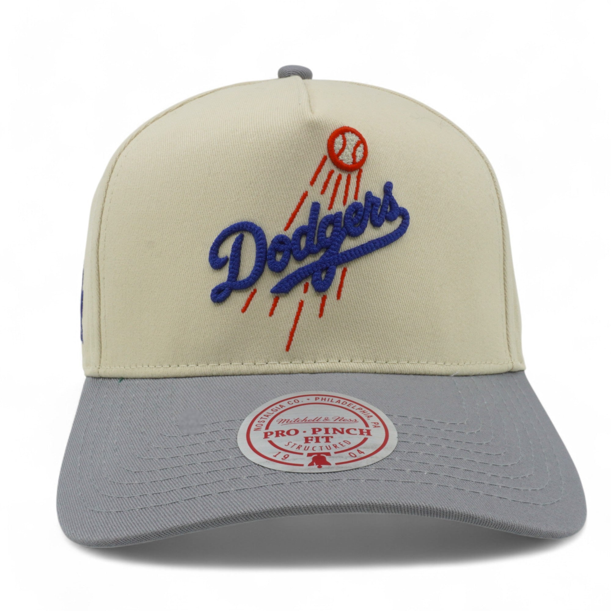 MENS MITCHELL & NESS MLB CHAINSTITCHER PRO PINCH SNAPBACK DODGERS - OFF WHITE