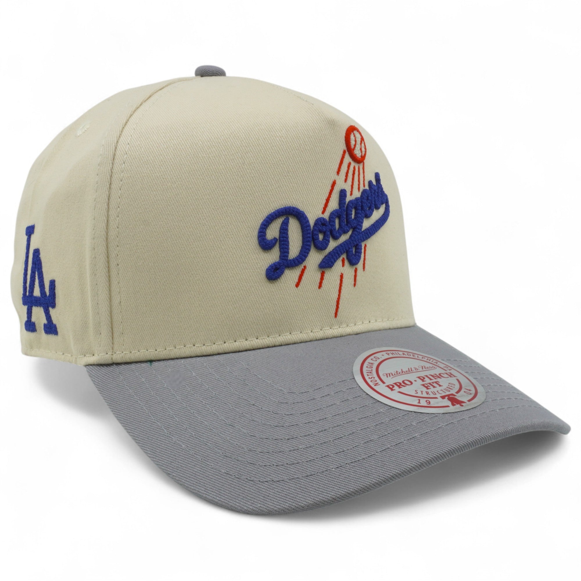 MENS MITCHELL & NESS MLB CHAINSTITCHER PRO PINCH SNAPBACK DODGERS - OFF WHITE