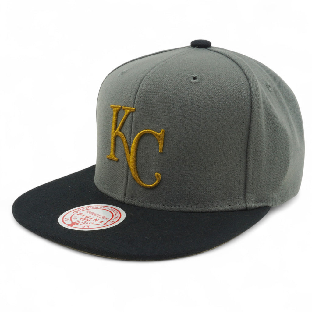 MENS MITCHELL & NESS MLB STORM FRONT SNAPBACK ROYALS - GREY