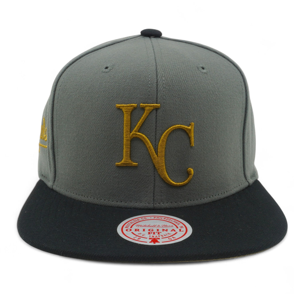 MENS MITCHELL & NESS MLB STORM FRONT SNAPBACK ROYALS - GREY