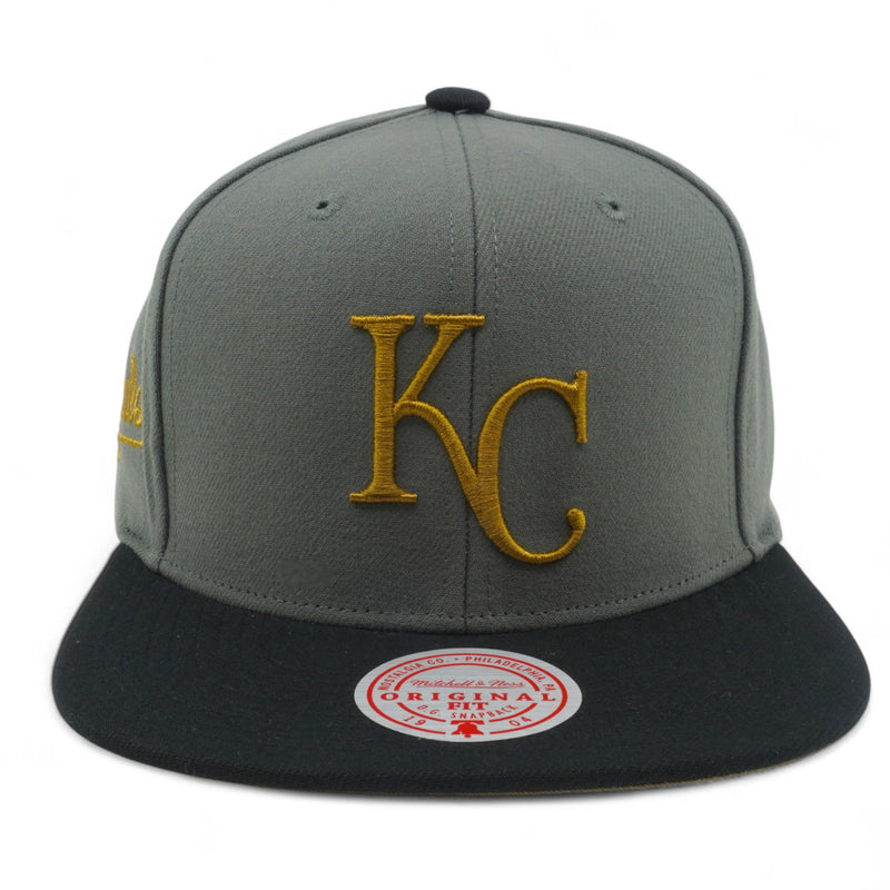 MENS MITCHELL & NESS MLB STORM FRONT SNAPBACK ROYALS - GREY