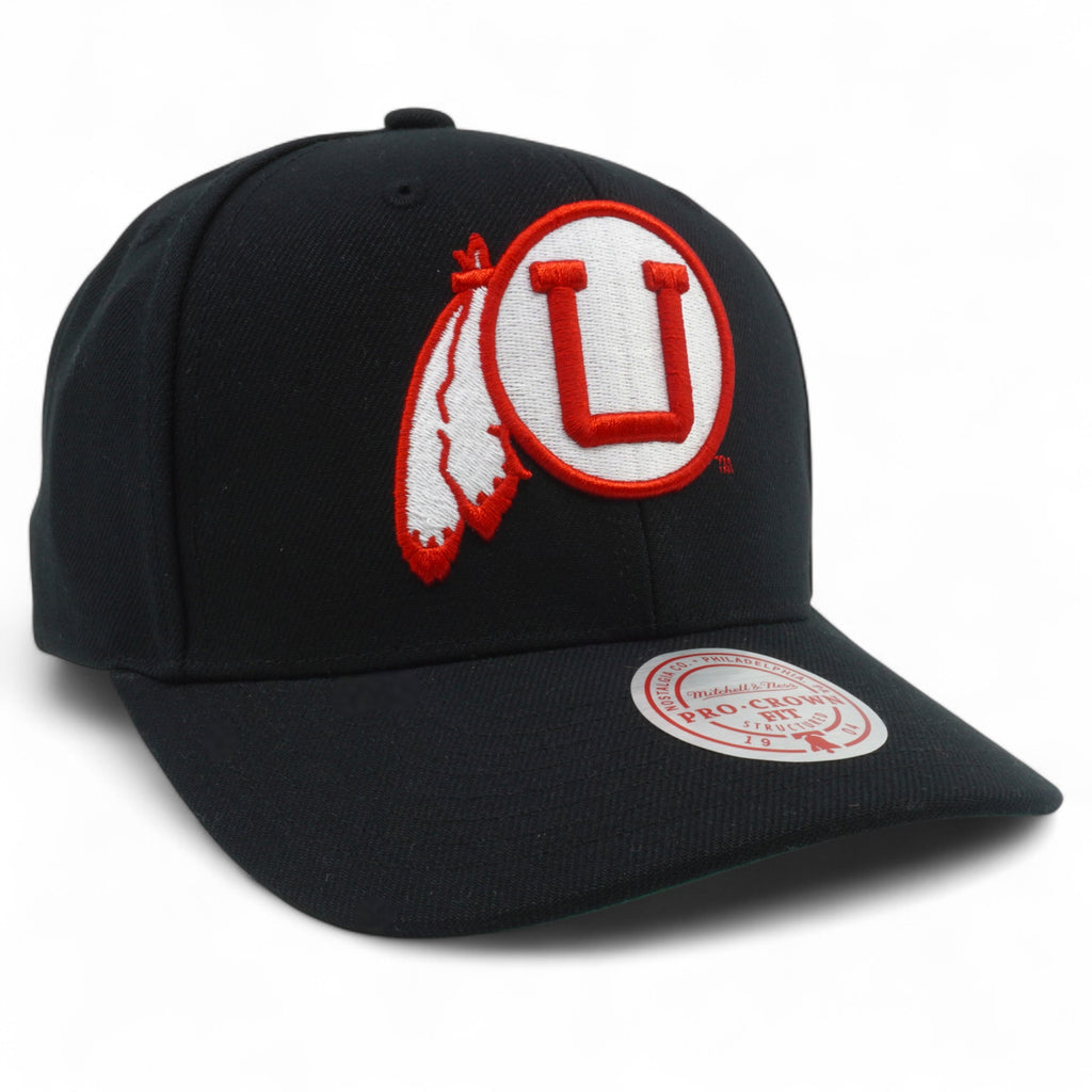 [HP9513-UUTBLCK] MENS MITCHELL & NESS NCAA ALL IN 2.0 PRO SNAPBACK UTAH UTES