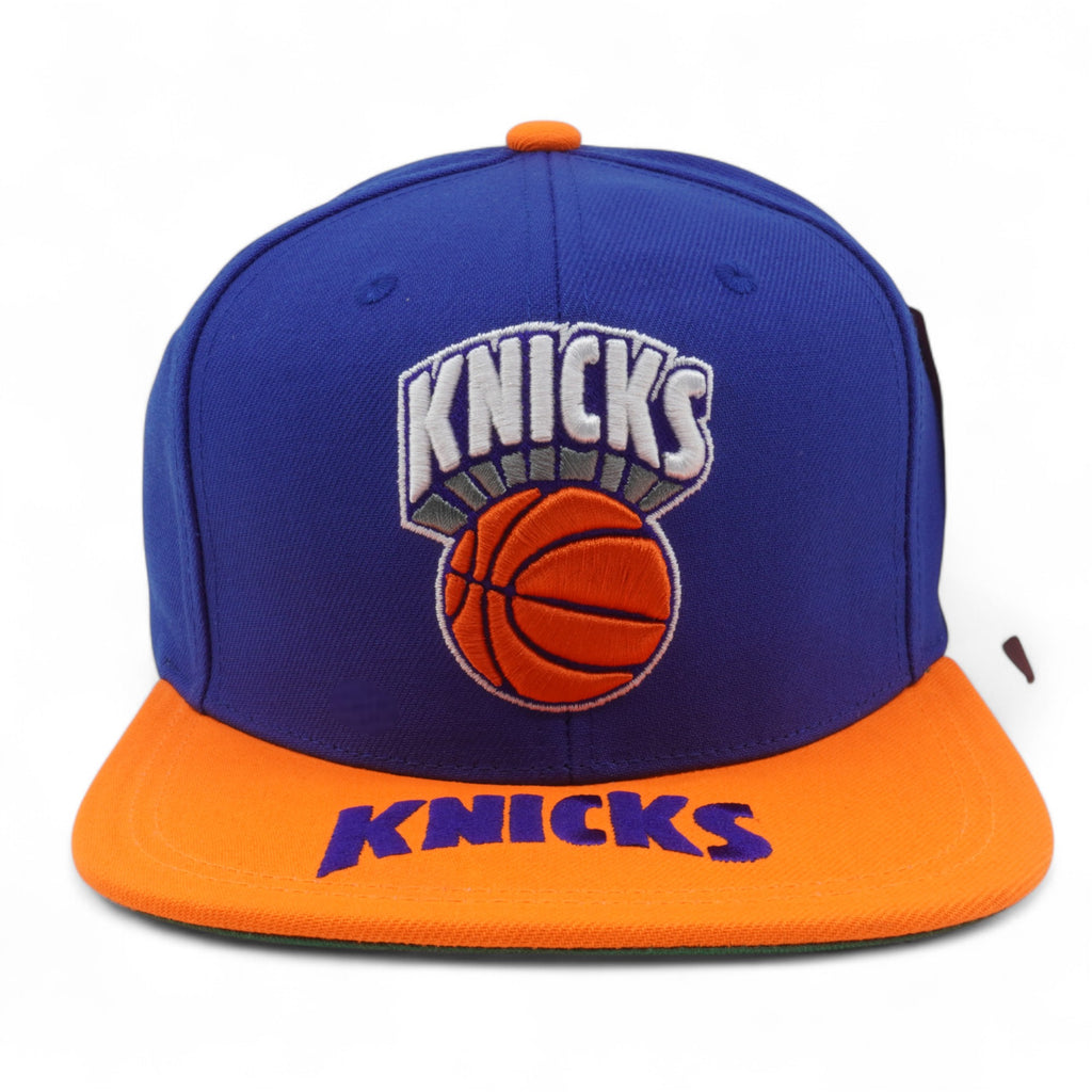 MENS MITCHELL & NESS NBA LOGO BILL SNAPBACK HWC KNICKS - BLUE-ORANGE