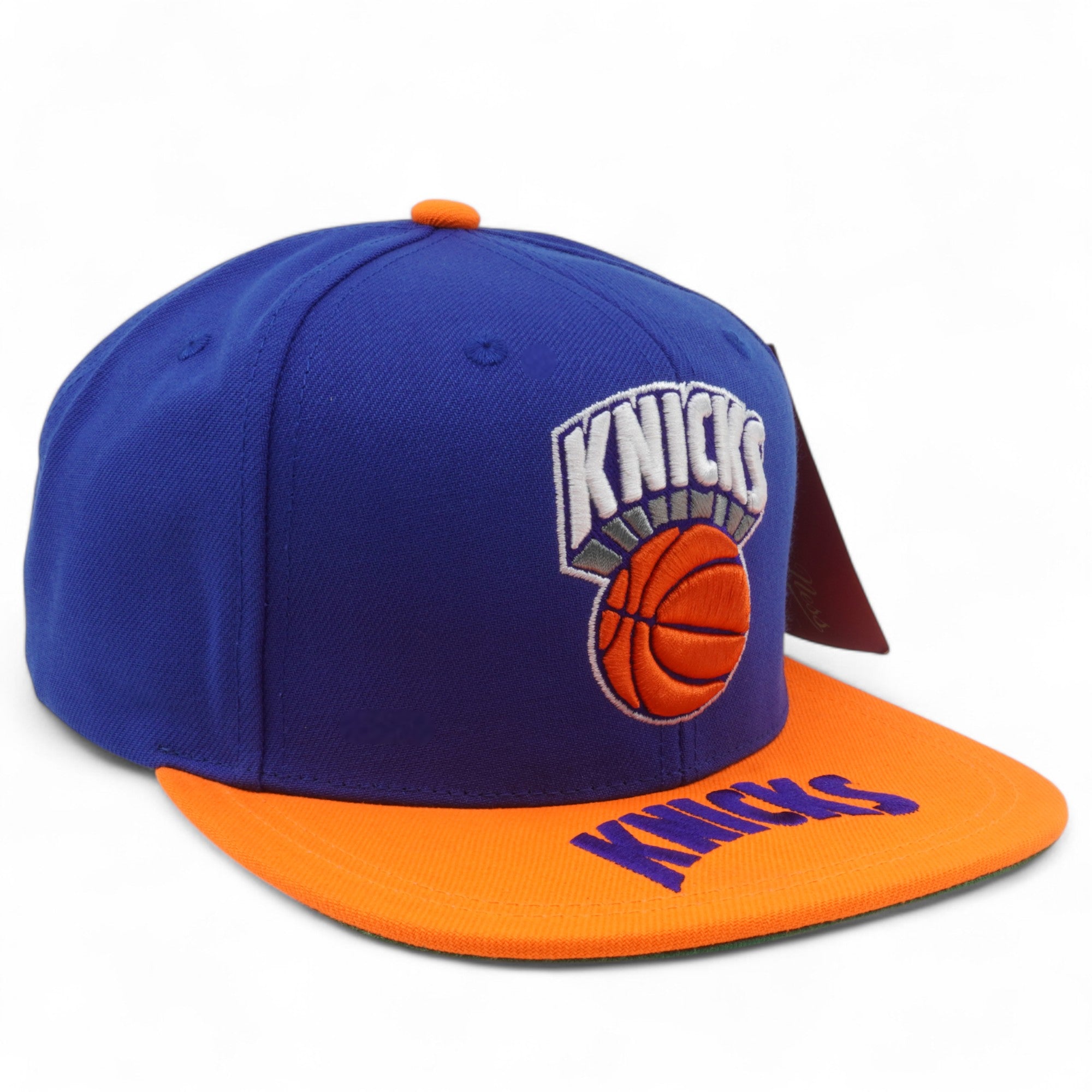 MENS MITCHELL & NESS NBA LOGO BILL SNAPBACK HWC KNICKS - BLUE-ORANGE