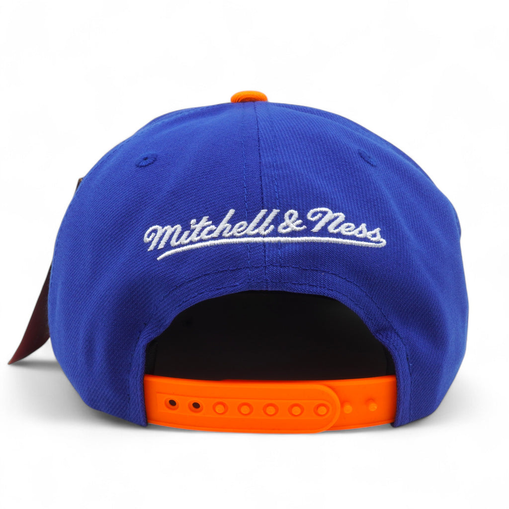 MENS MITCHELL & NESS NBA LOGO BILL SNAPBACK HWC KNICKS - BLUE-ORANGE