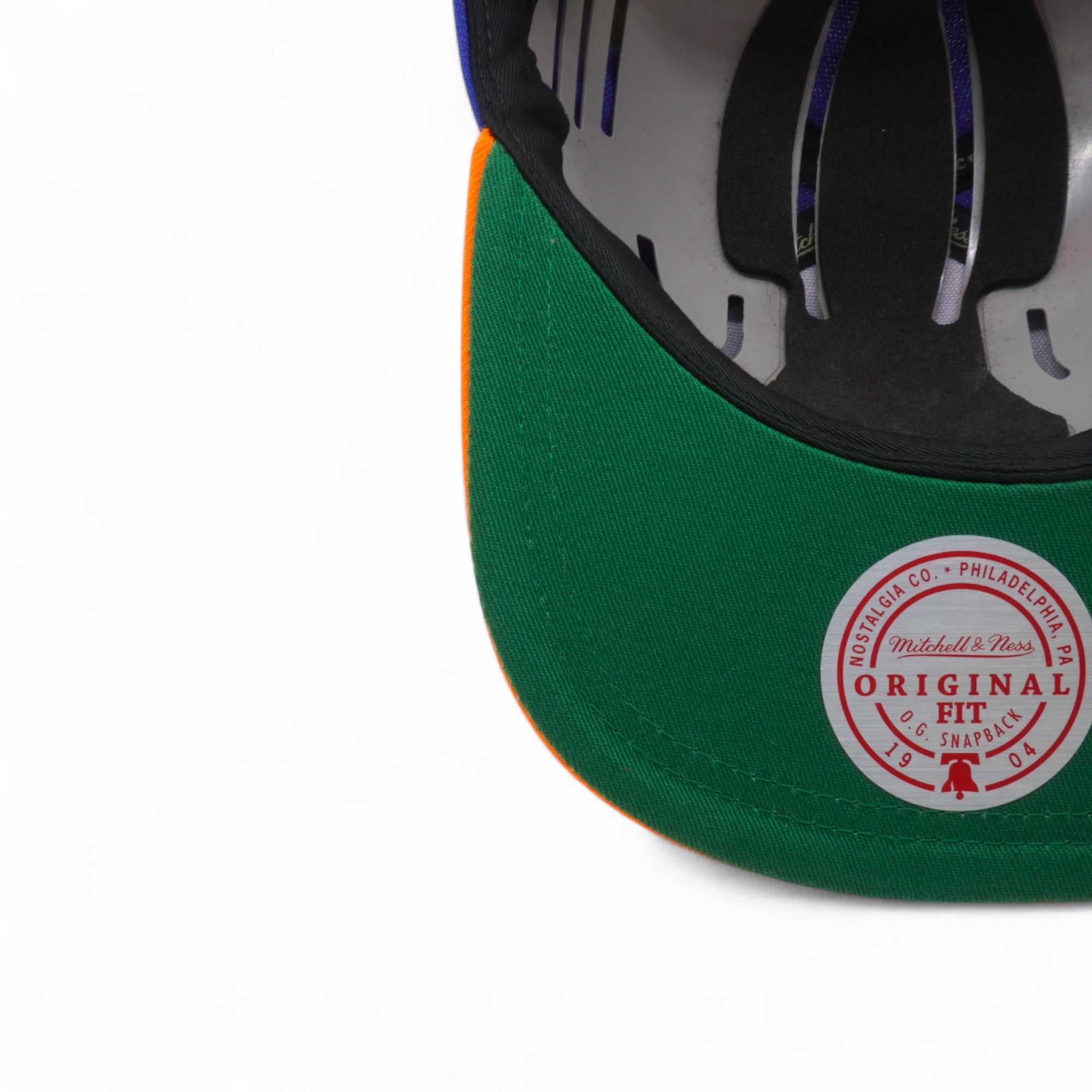 MENS MITCHELL & NESS NBA LOGO BILL SNAPBACK HWC KNICKS - BLUE-ORANGE