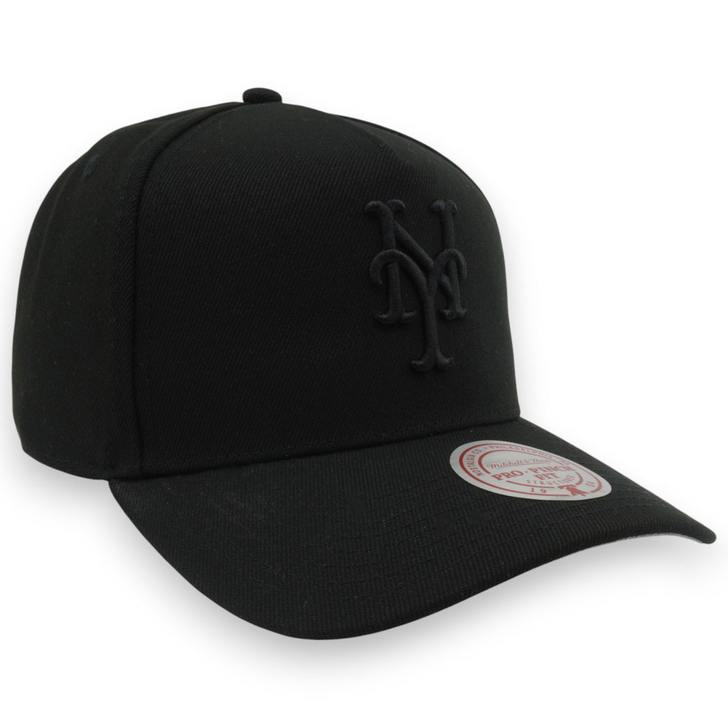 MENS MITCHELL & NESS MLB RAISED UP PRO PINCH SNAPBACK METS - BLACK
