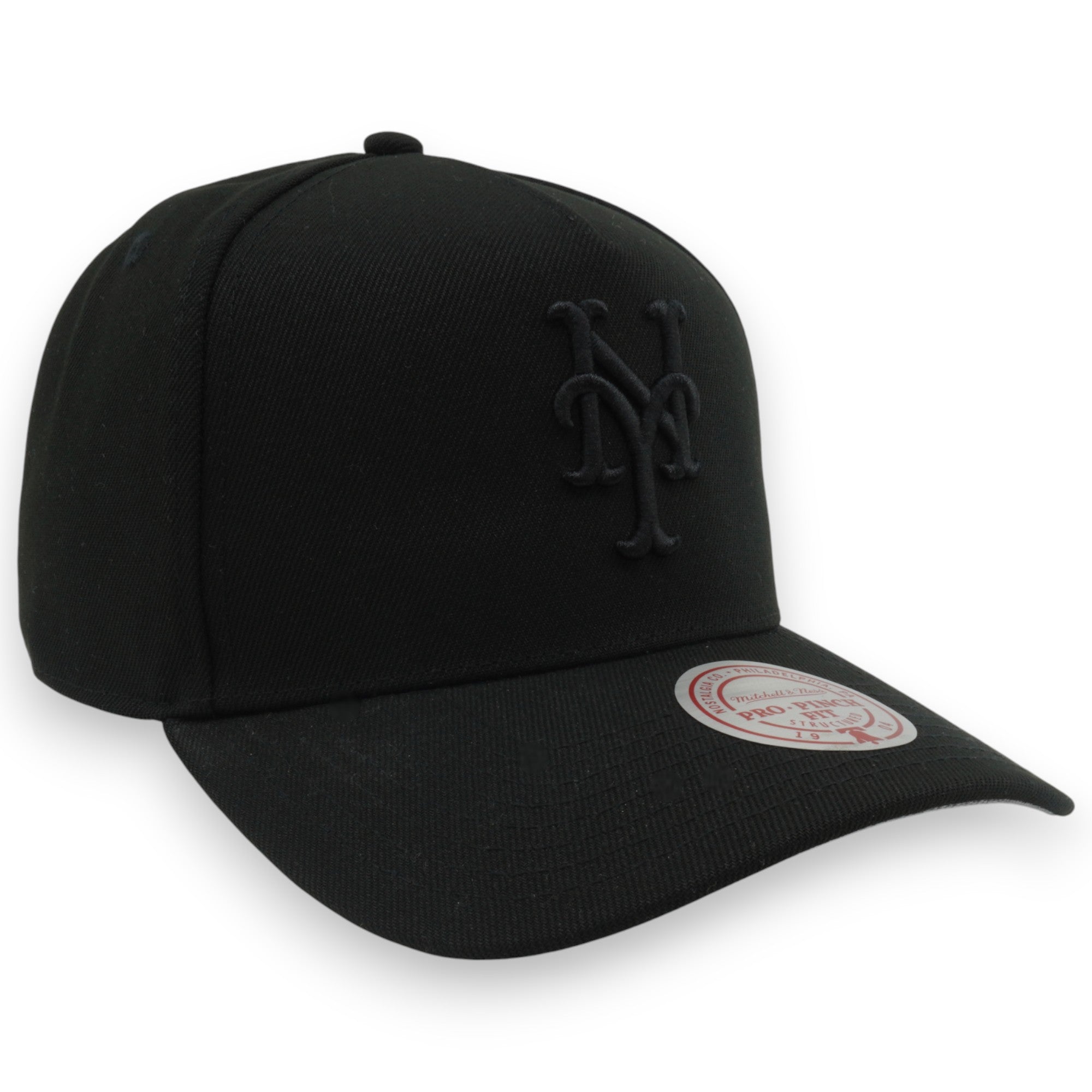 MENS MITCHELL & NESS MLB RAISED UP PRO PINCH SNAPBACK METS - BLACK