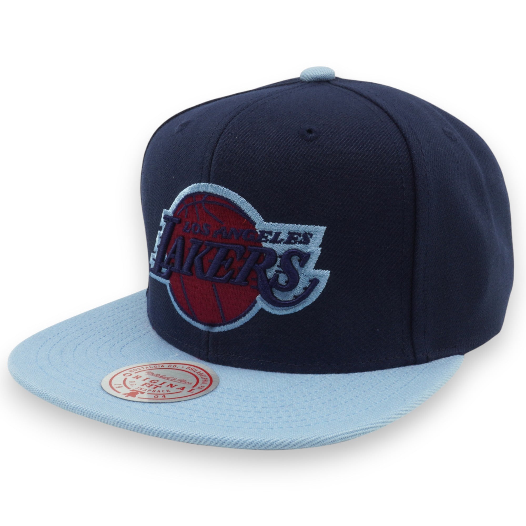 MENS MITCHELL & NESS NBA SKYBERRY COBBLER SNAPBACK LAKERS - NAVY-LIGHT BLUE
