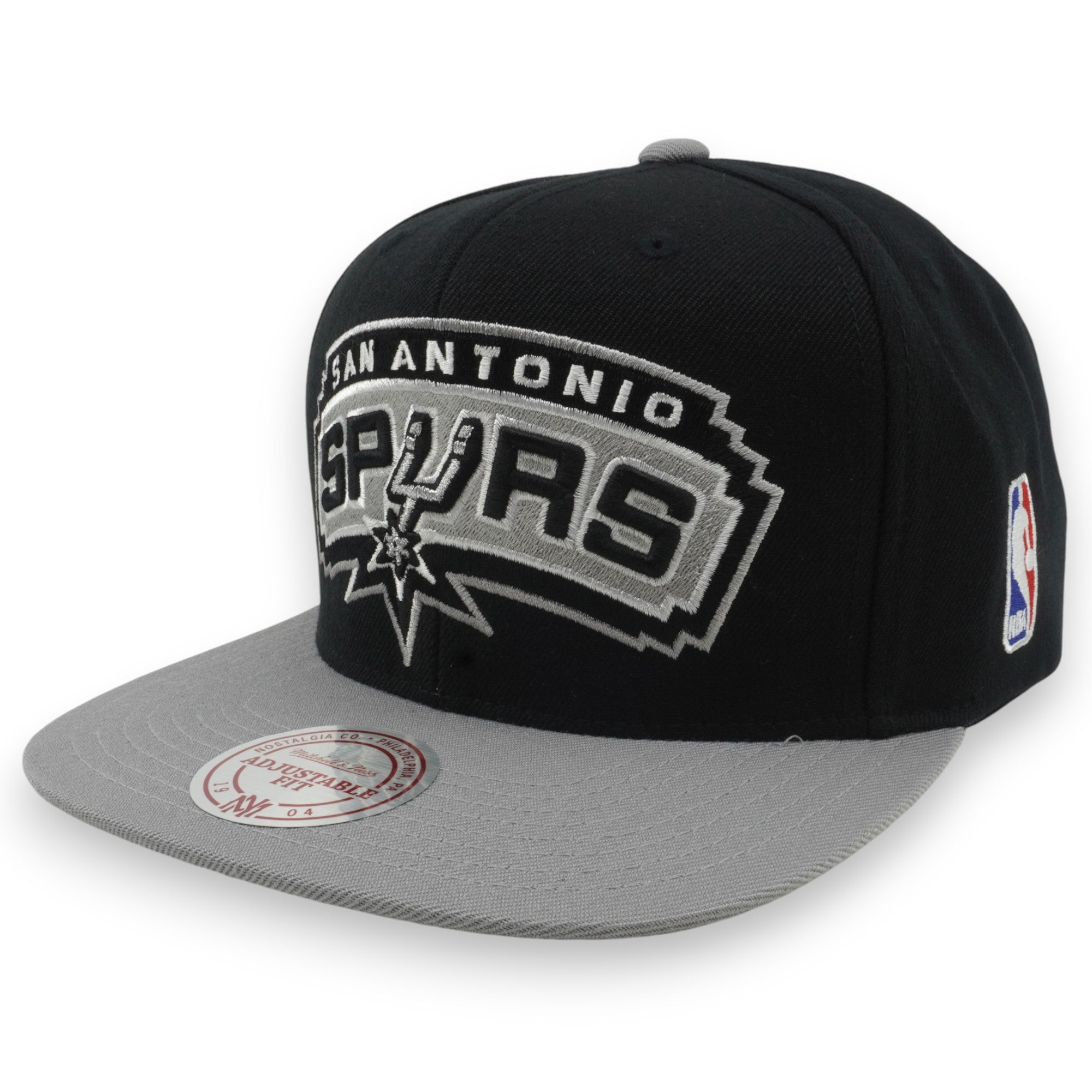 Mens Mitchell & Ness NBA XL LOGO 2 TONE SNAPBACK SPURS