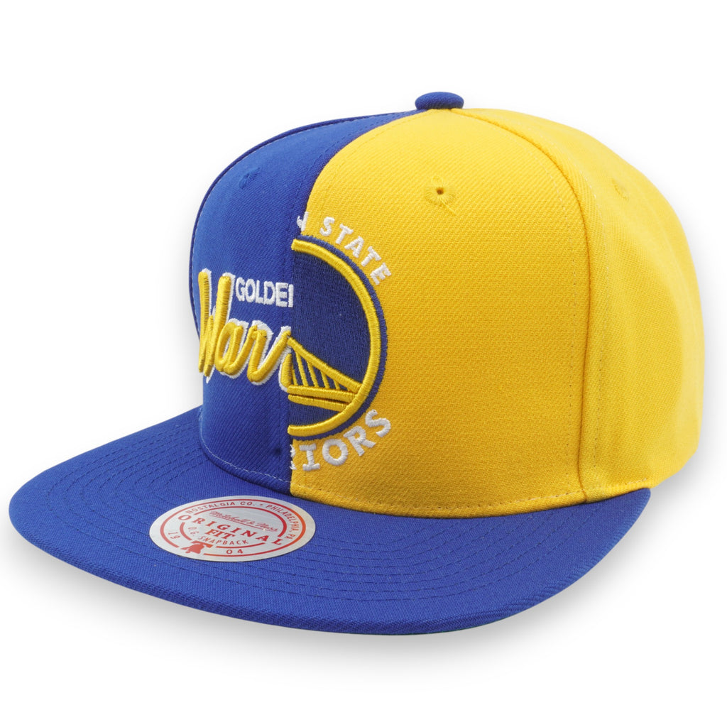 Mens Mitchell & Ness NBA SPLIT CROWN SNAPBACK WARRIORS