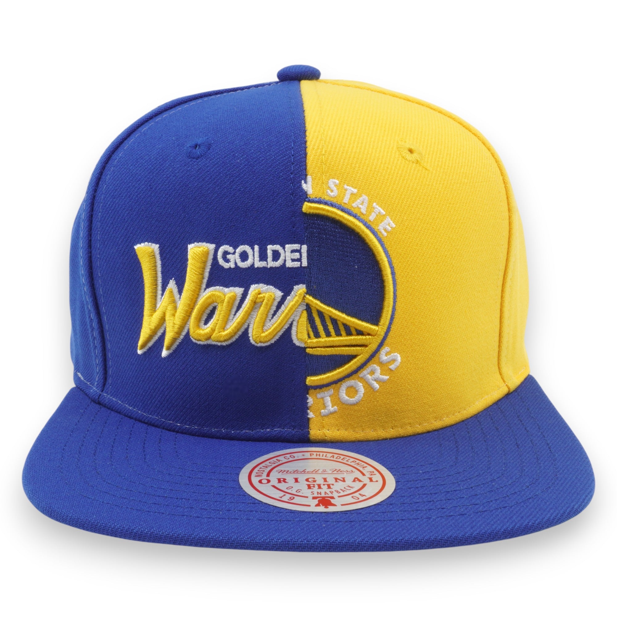 Mens Mitchell & Ness NBA SPLIT CROWN SNAPBACK WARRIORS