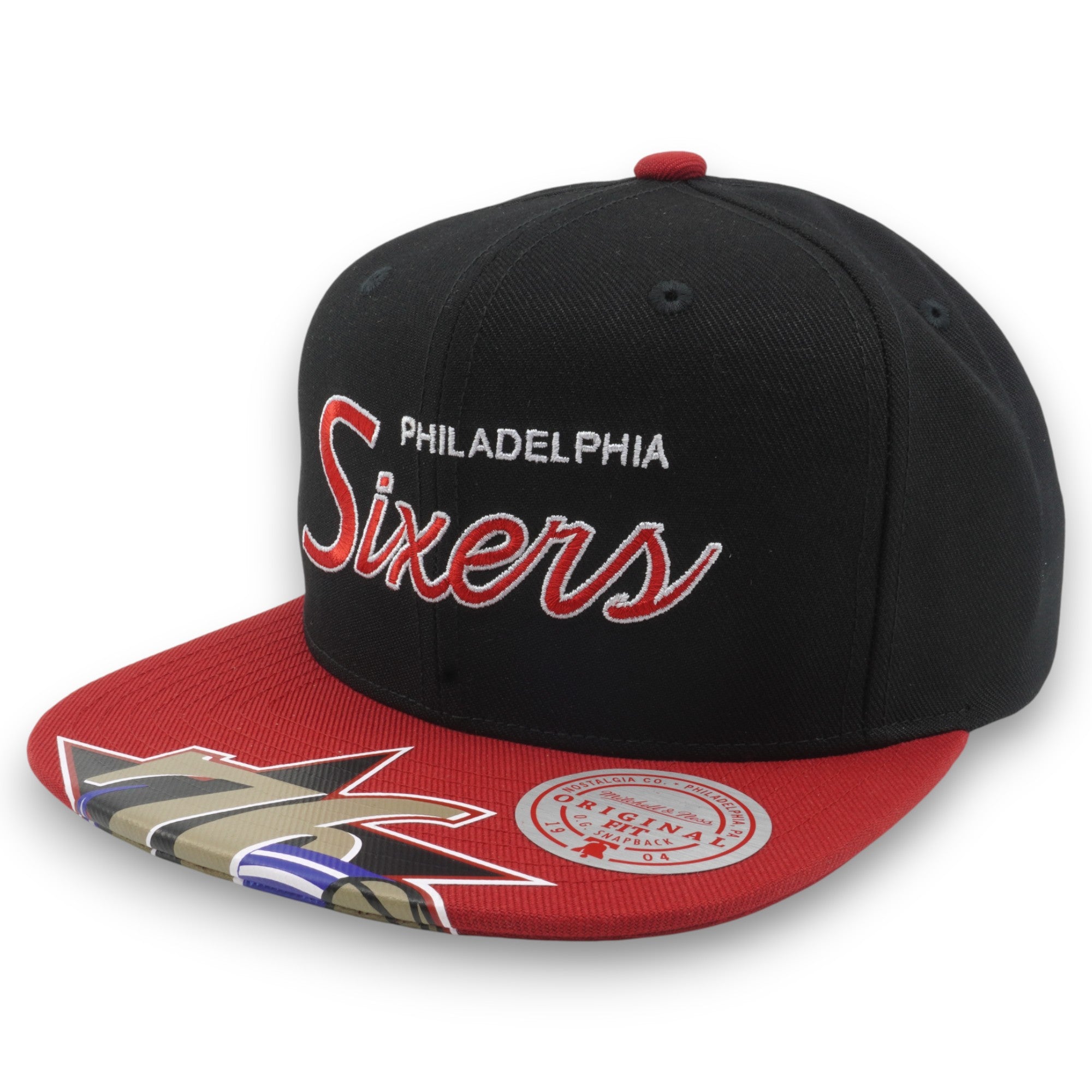 MENS MITCHELL & NESS NBA BIG MOUTH SNAPBACK HWC 76ERS - BLACK