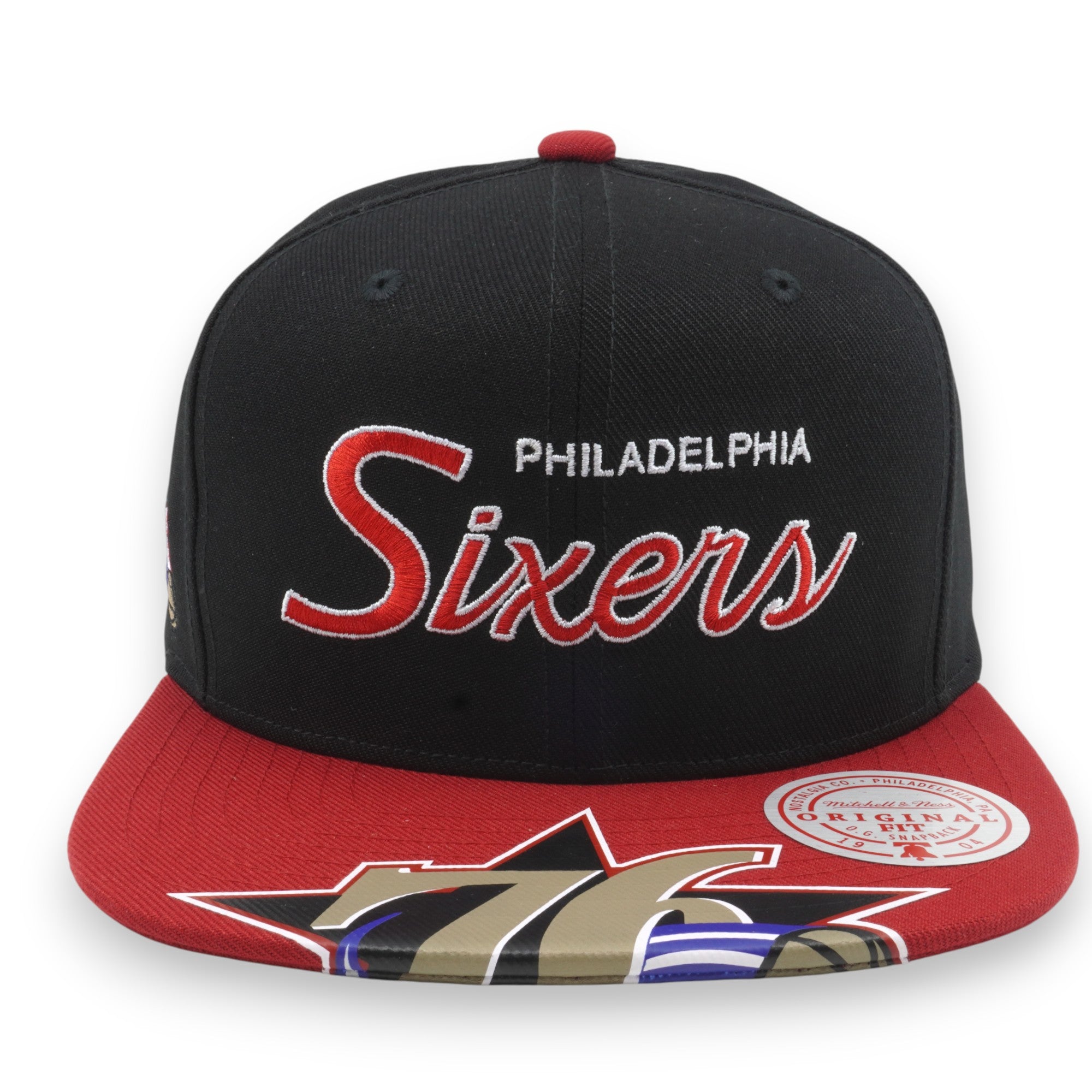 MENS MITCHELL & NESS NBA BIG MOUTH SNAPBACK HWC 76ERS - BLACK