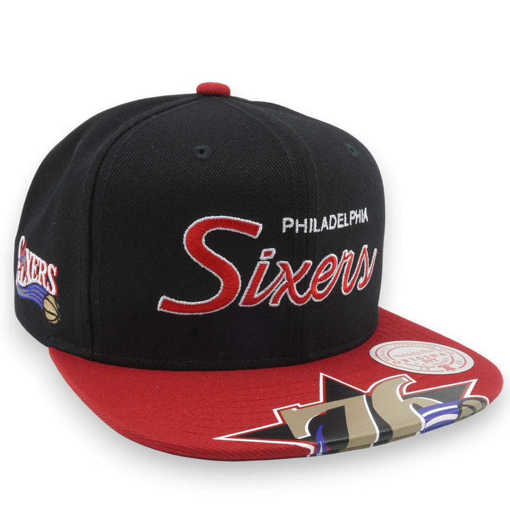 MENS MITCHELL & NESS NBA BIG MOUTH SNAPBACK HWC 76ERS - BLACK