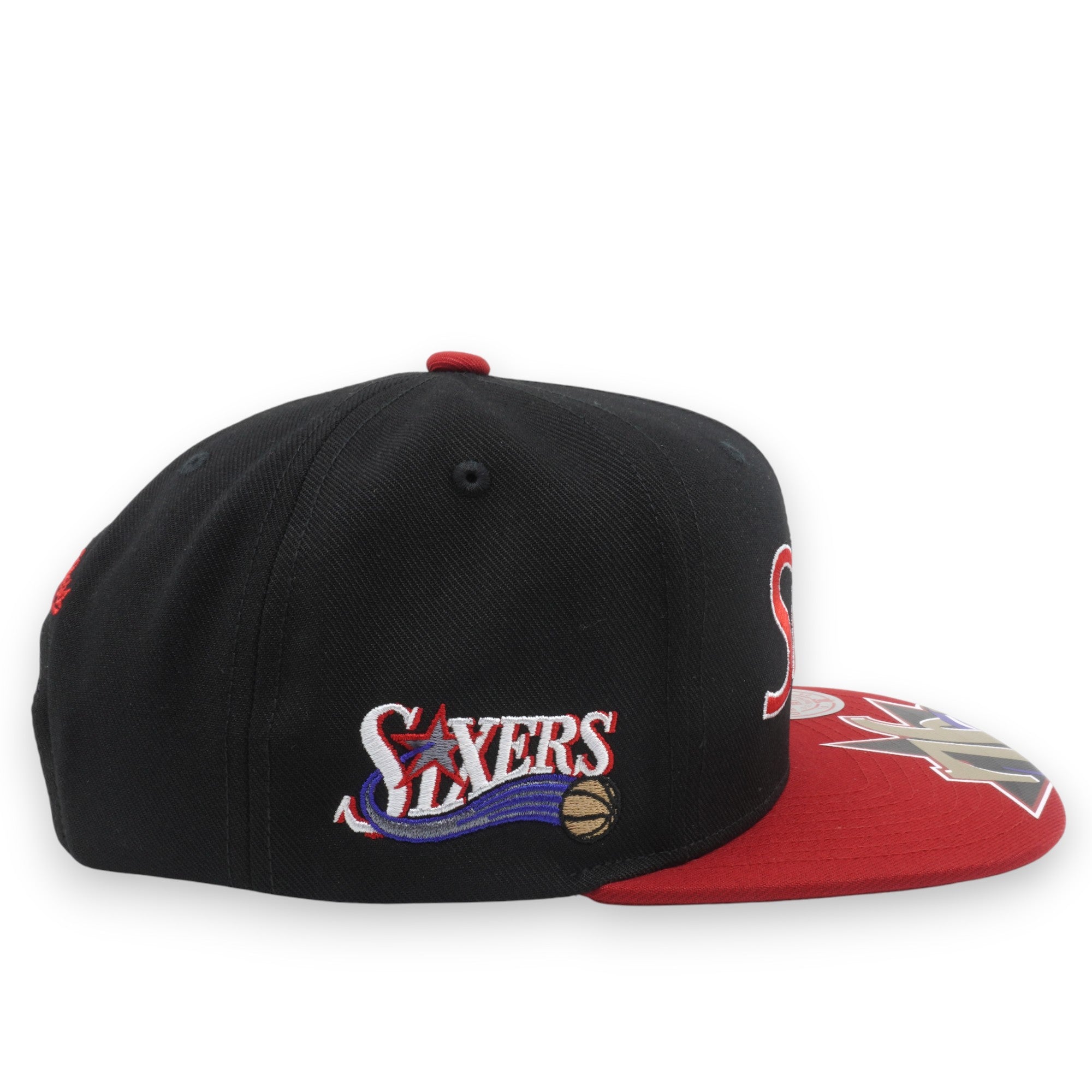 MENS MITCHELL & NESS NBA BIG MOUTH SNAPBACK HWC 76ERS - BLACK