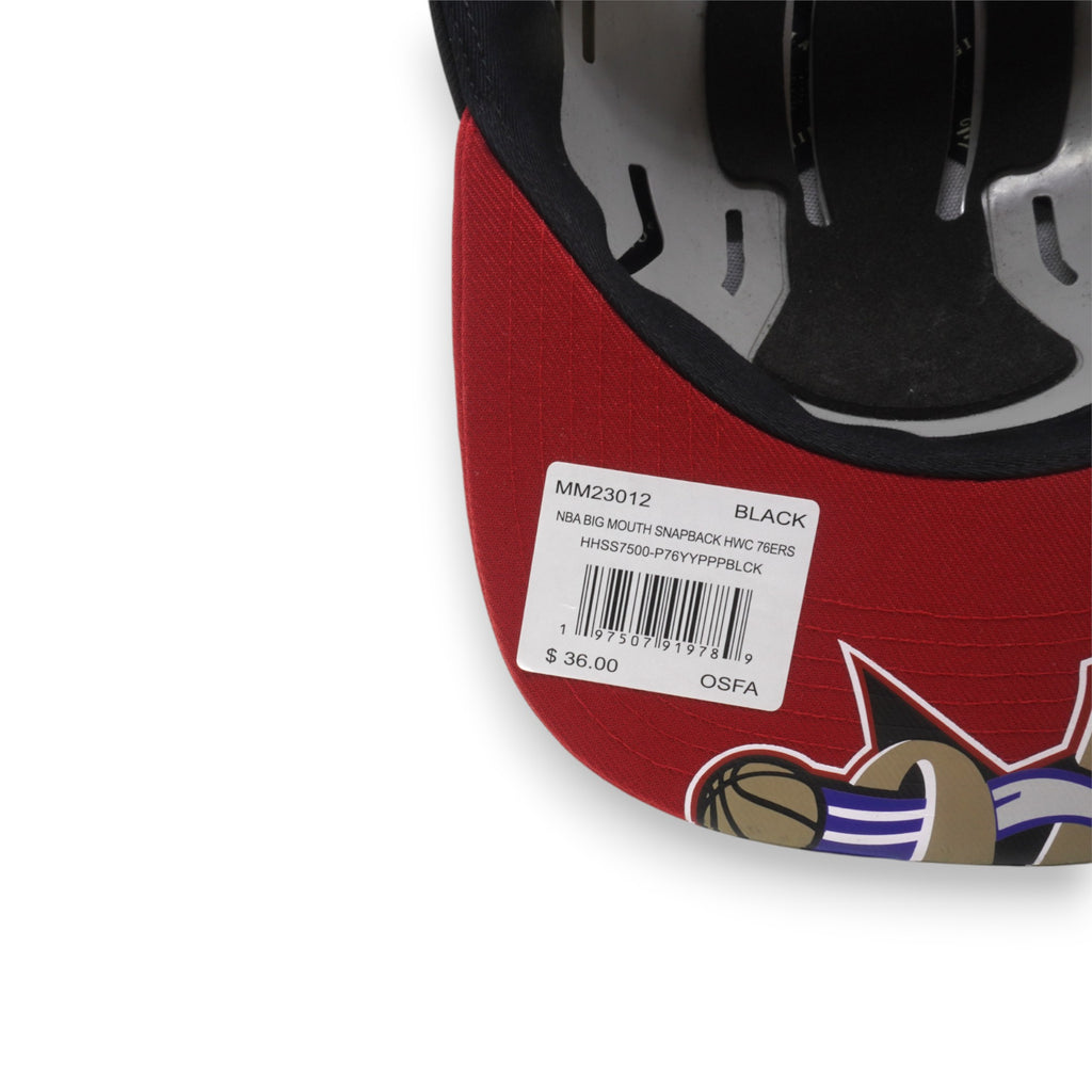 MENS MITCHELL & NESS NBA BIG MOUTH SNAPBACK HWC 76ERS - BLACK