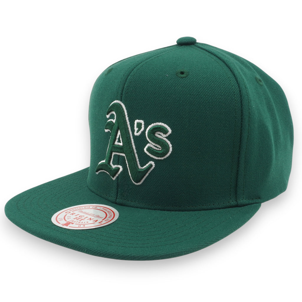 MENS MITCHELL & NESS MLB BACK TO BASICS SNAPBACK ATHLETICS - GREEN