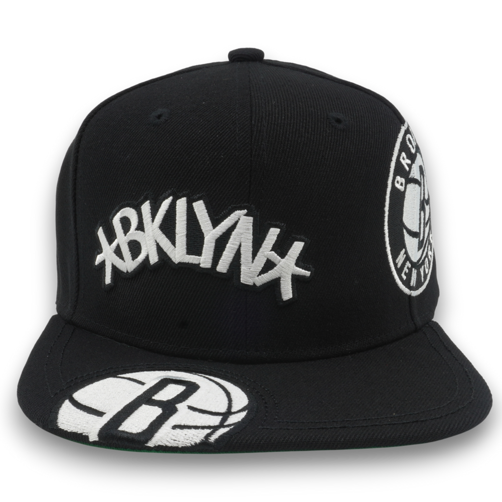MENS MITCHELL & NESS NBA LANDED SNAPBACK NETS - BLACK